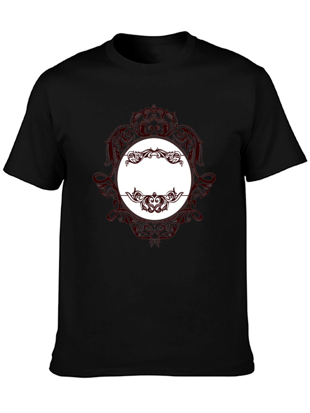 Elegant Black T-Shirt with Ornate Design