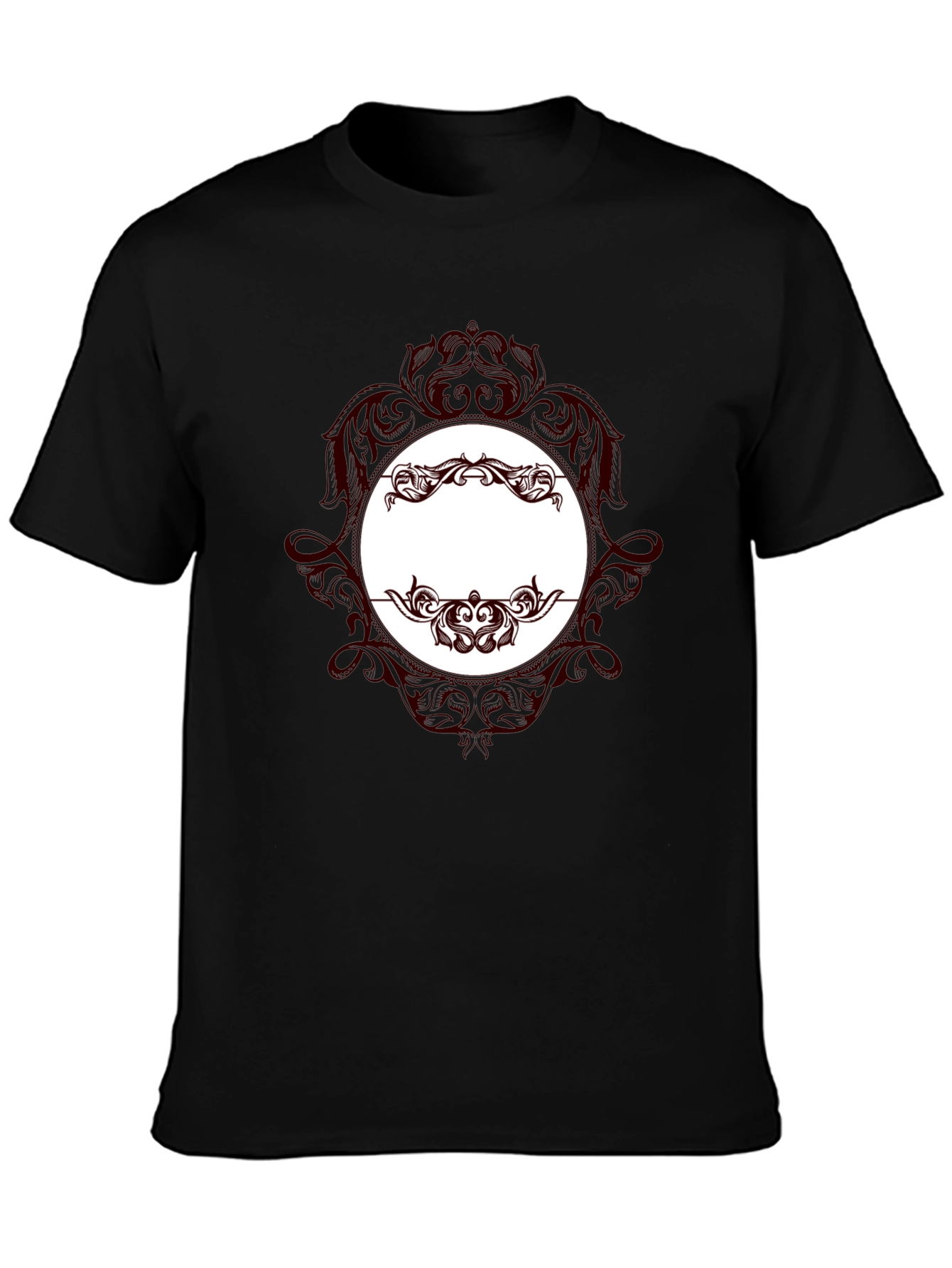 Elegant Black T-Shirt with Ornate Design