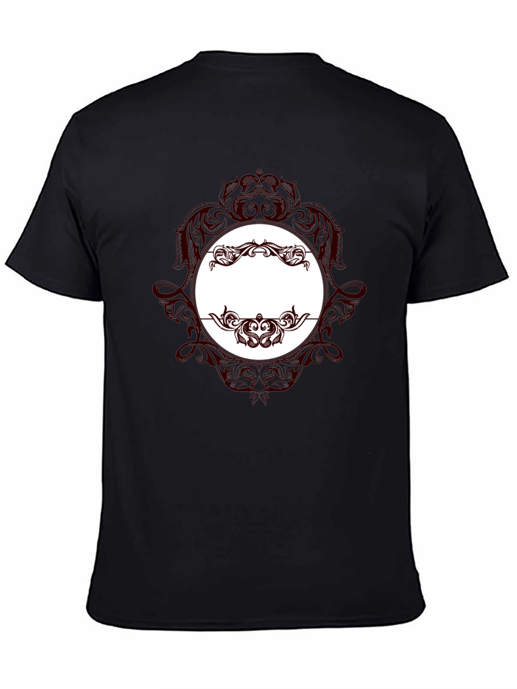 Elegant Black T-Shirt with Ornate Design