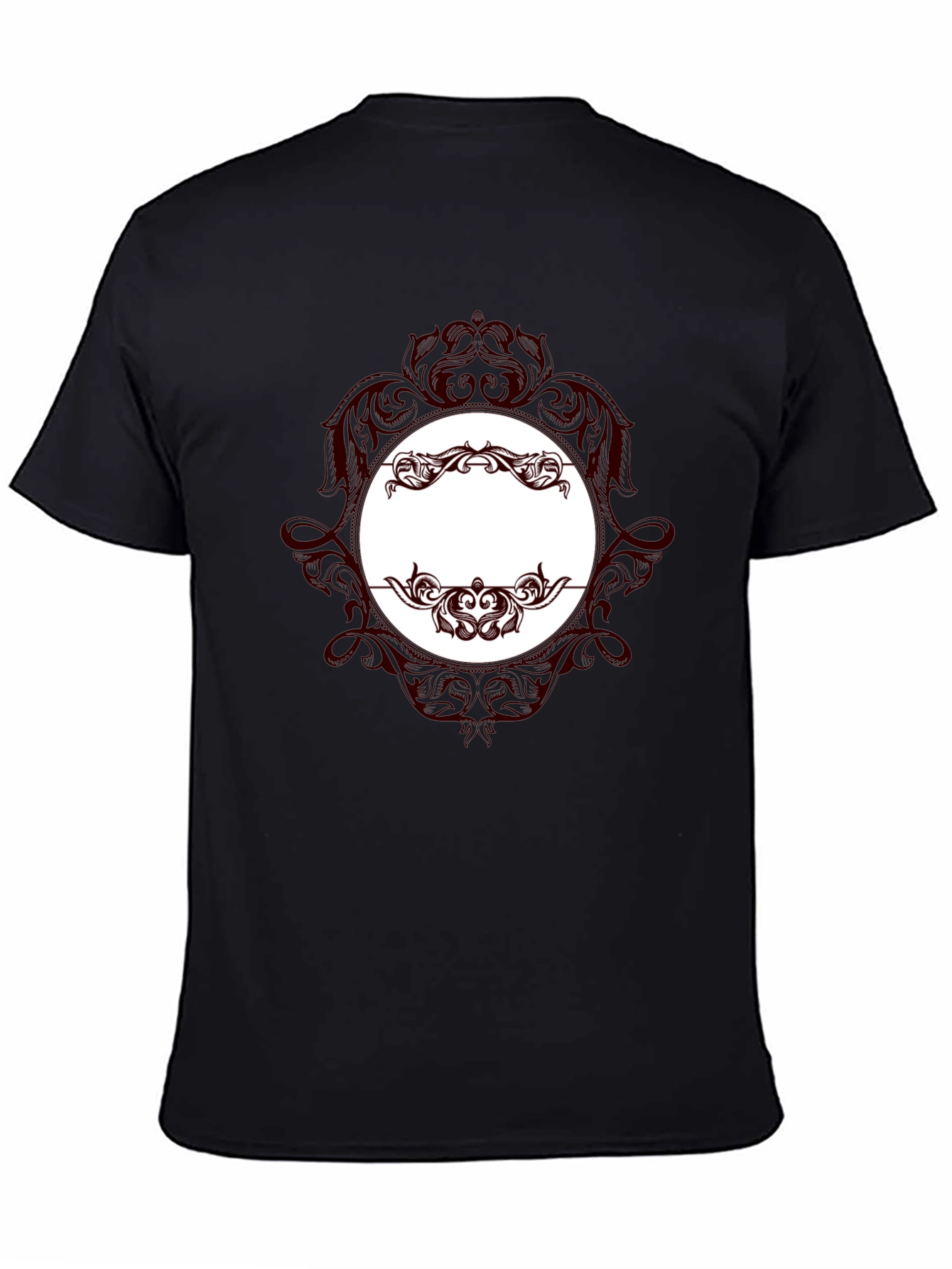 Elegant Black T-Shirt with Ornate Design