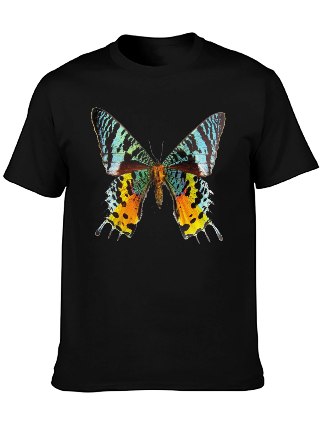 Butterfly Graphic Tee - Black Cotton T-Shirt