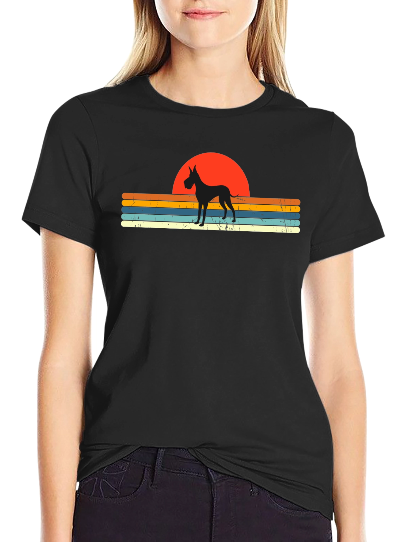 Great Dane Sunset Retro T-Shirt