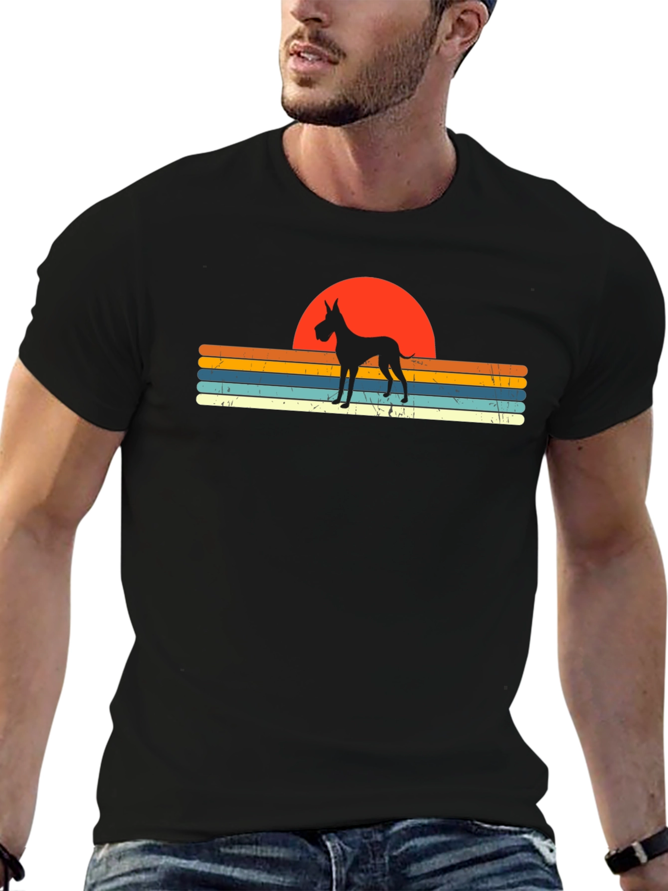 Great Dane Sunset Retro T-Shirt