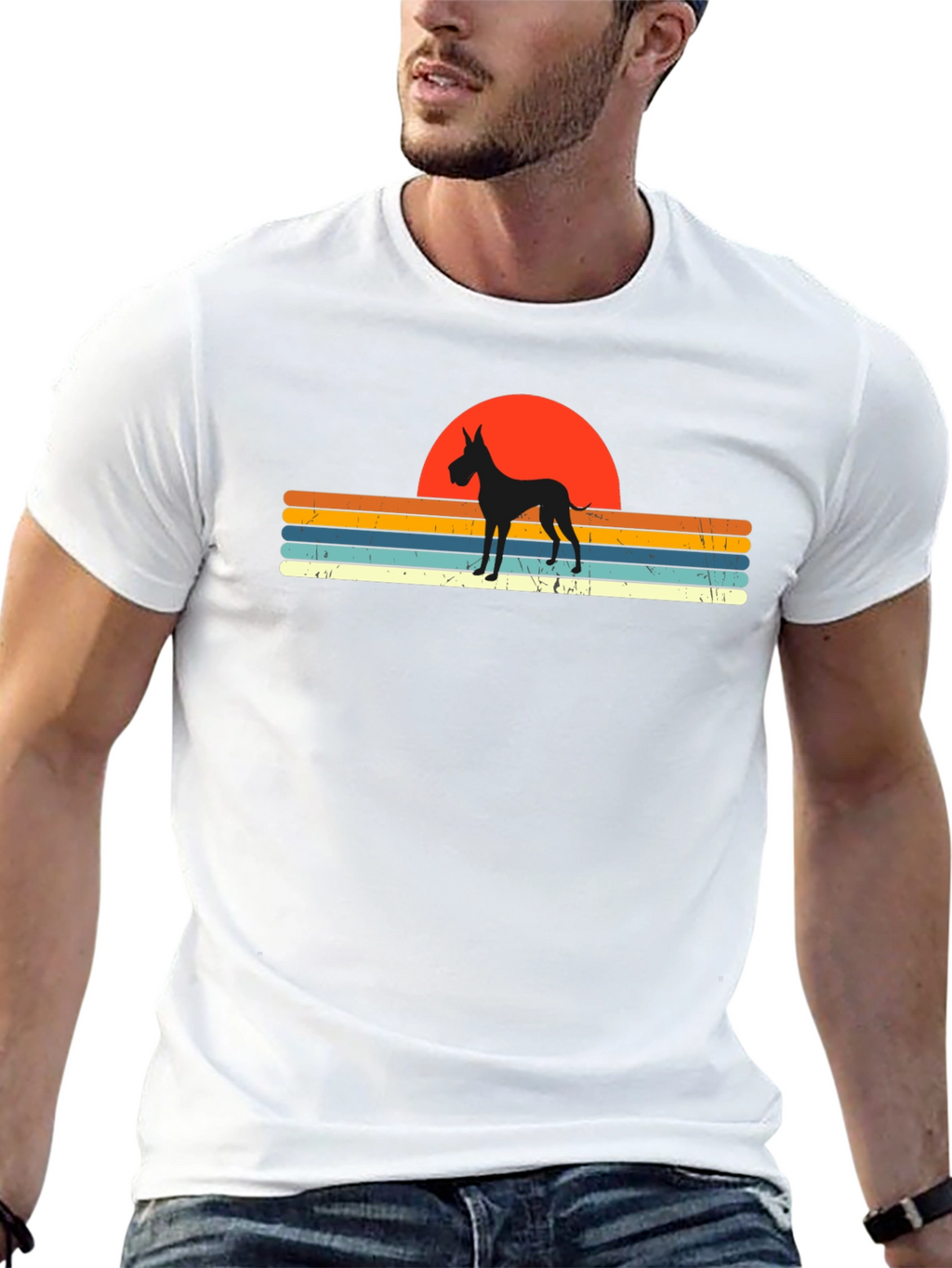 Great Dane Sunset Retro T-Shirt