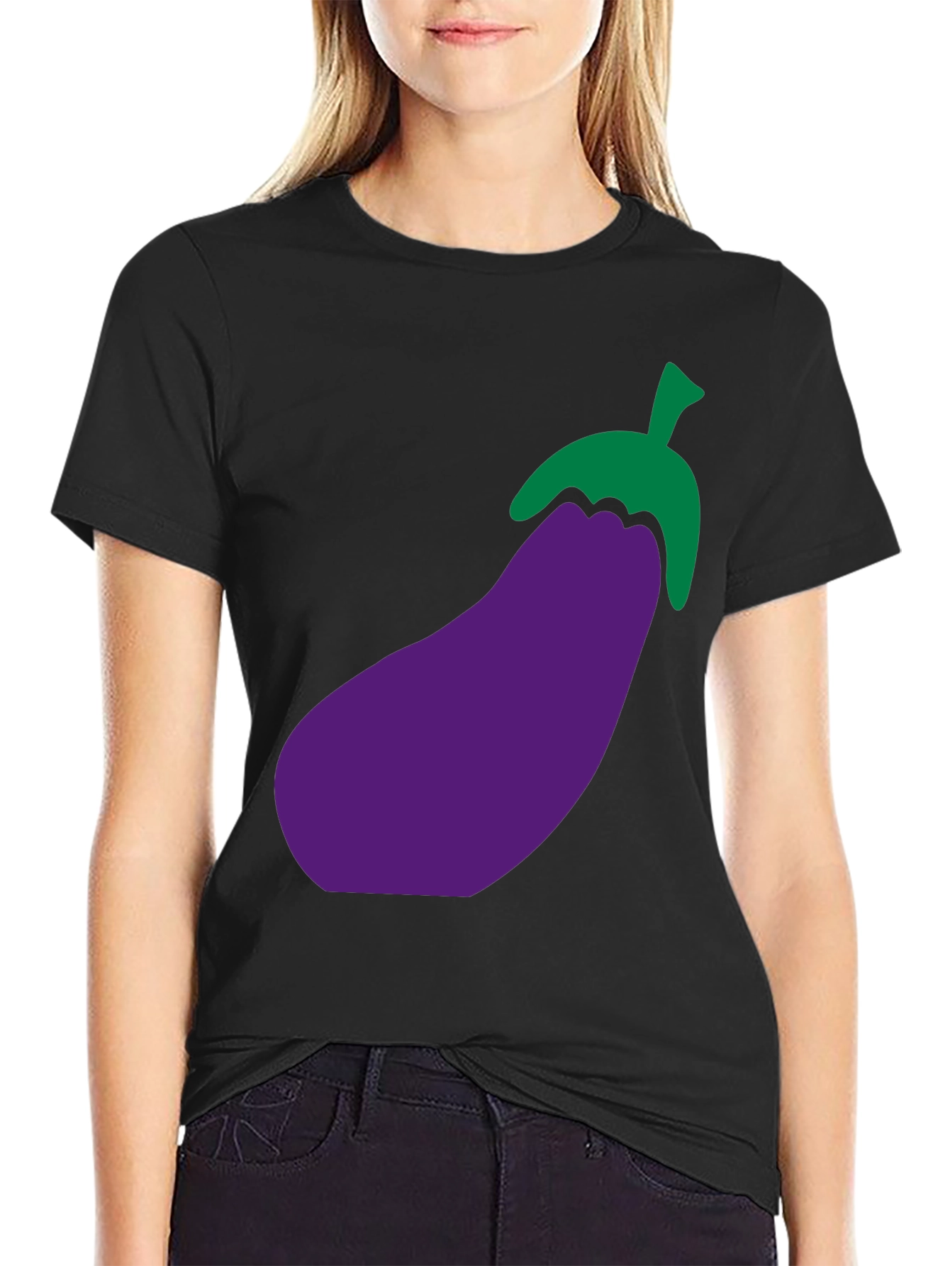 Eggplant Graphic T-Shirt - Black