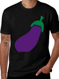 Eggplant Graphic T-Shirt - Black