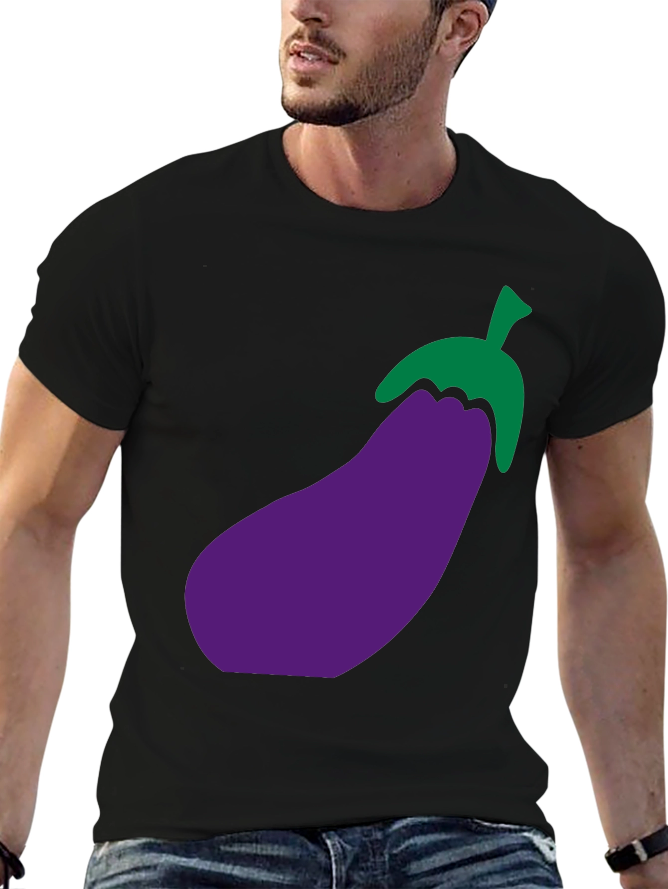 Eggplant Graphic T-Shirt - Black