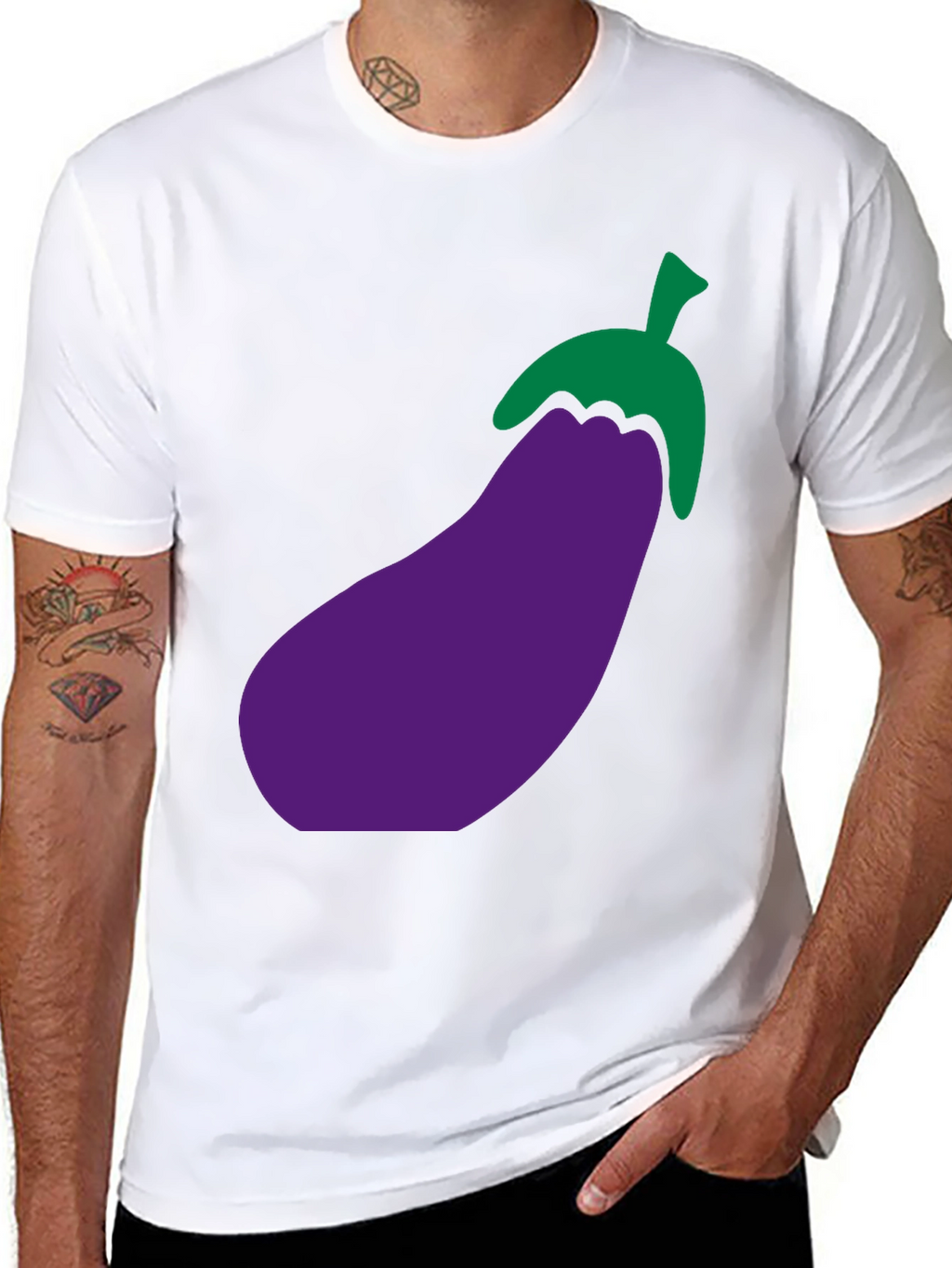 Eggplant Graphic T-Shirt - Black