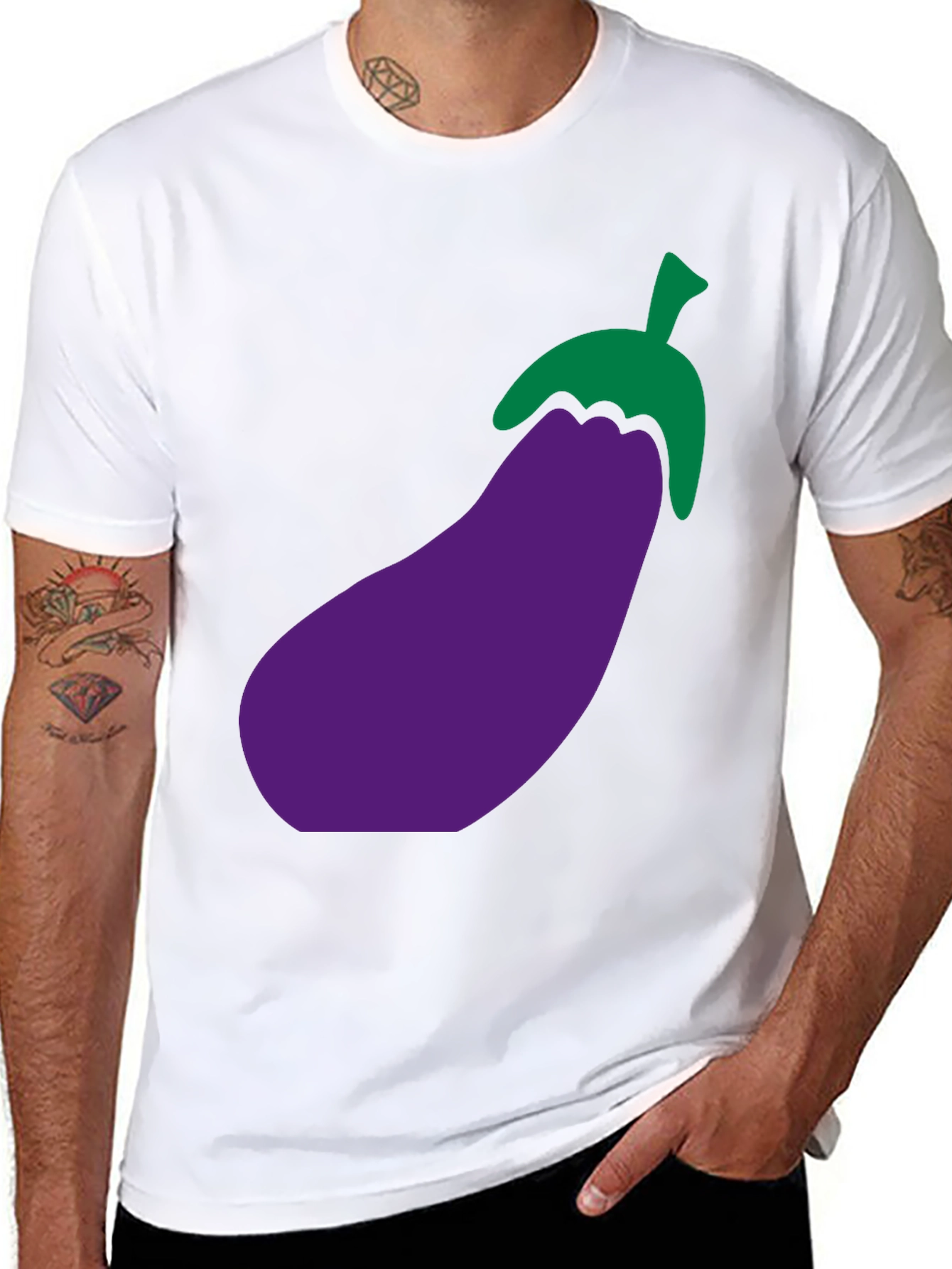 Eggplant Graphic T-Shirt - Black