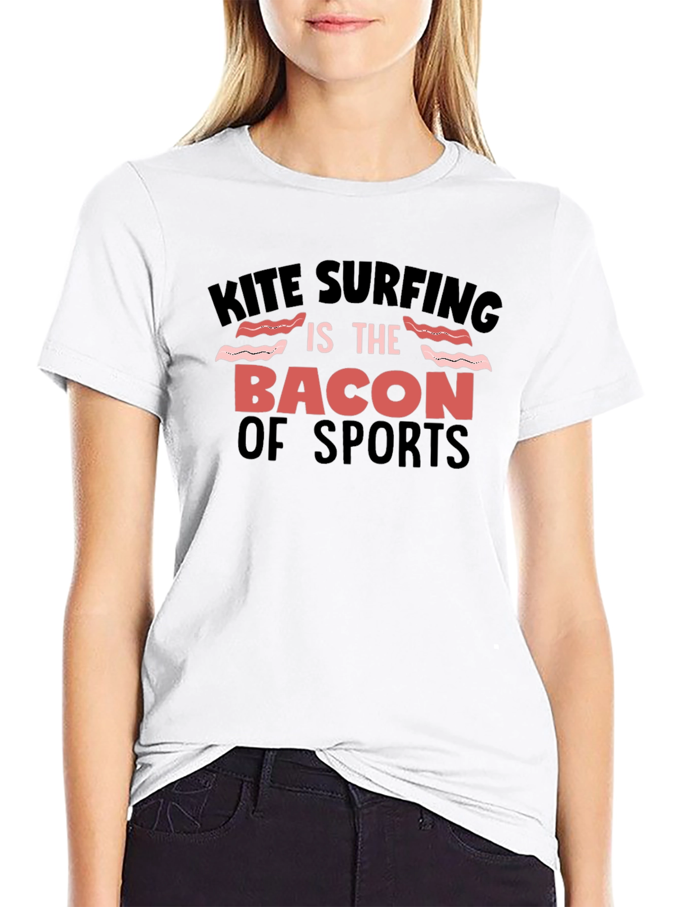 Kite Surfing Bacon of Sports Graphic Tee
