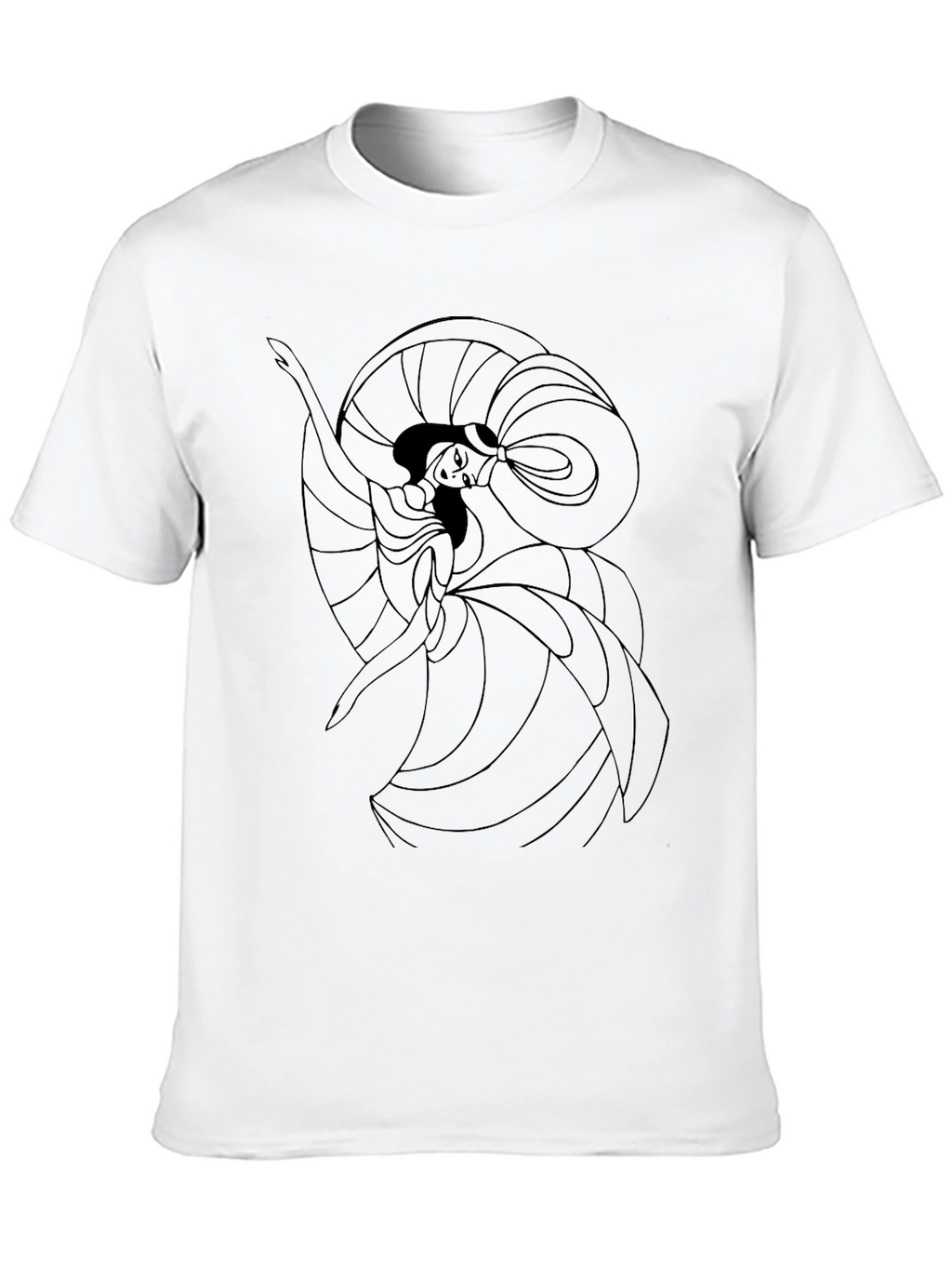 Black Graphic Tee - Dancing Woman Design