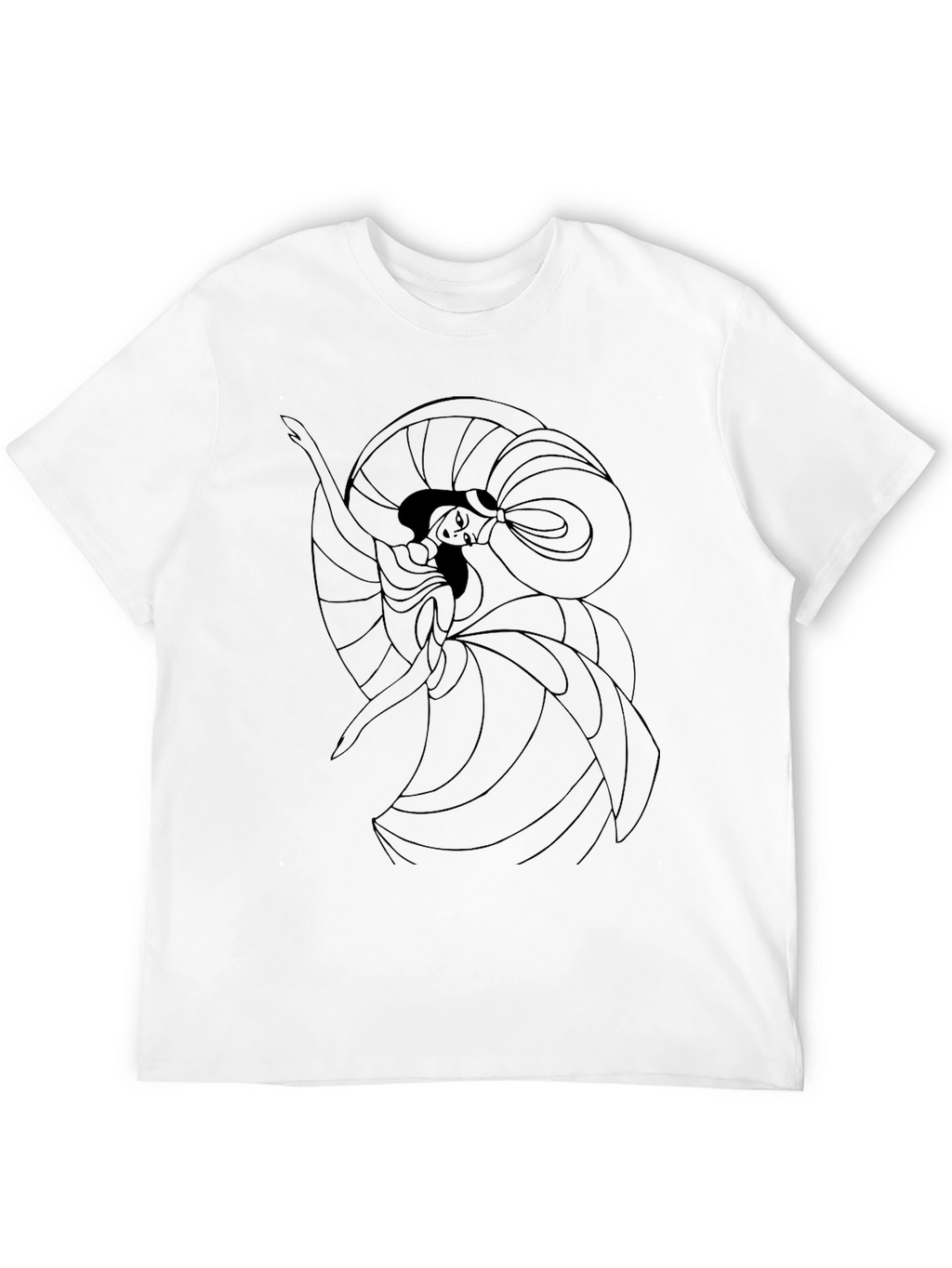 Black Graphic Tee - Dancing Woman Design
