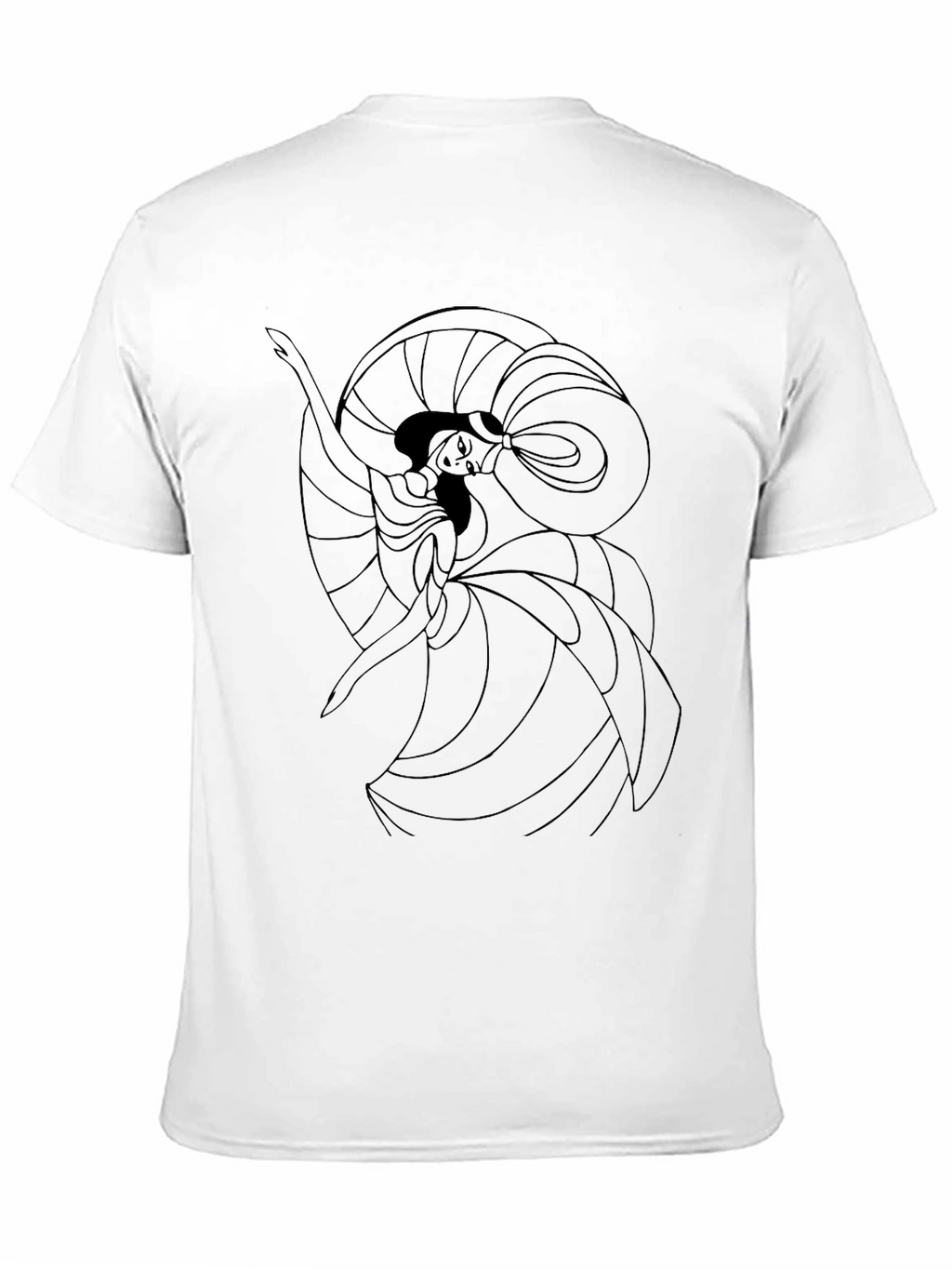 Black Graphic Tee - Dancing Woman Design