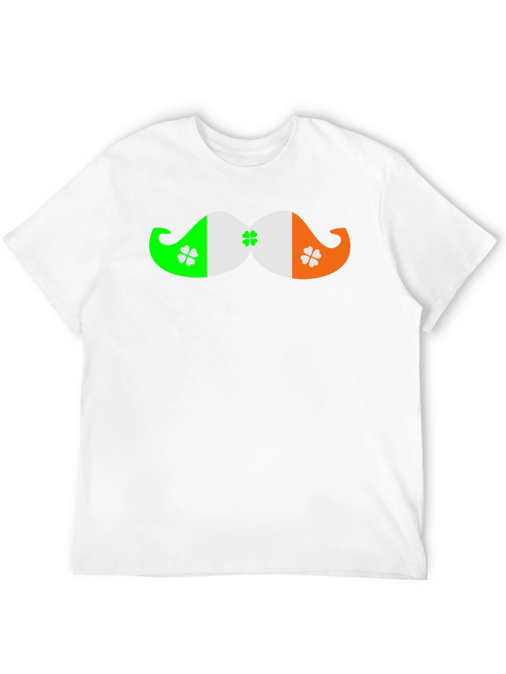 St. Patricks Day Mustache Clover Black T-Shirt