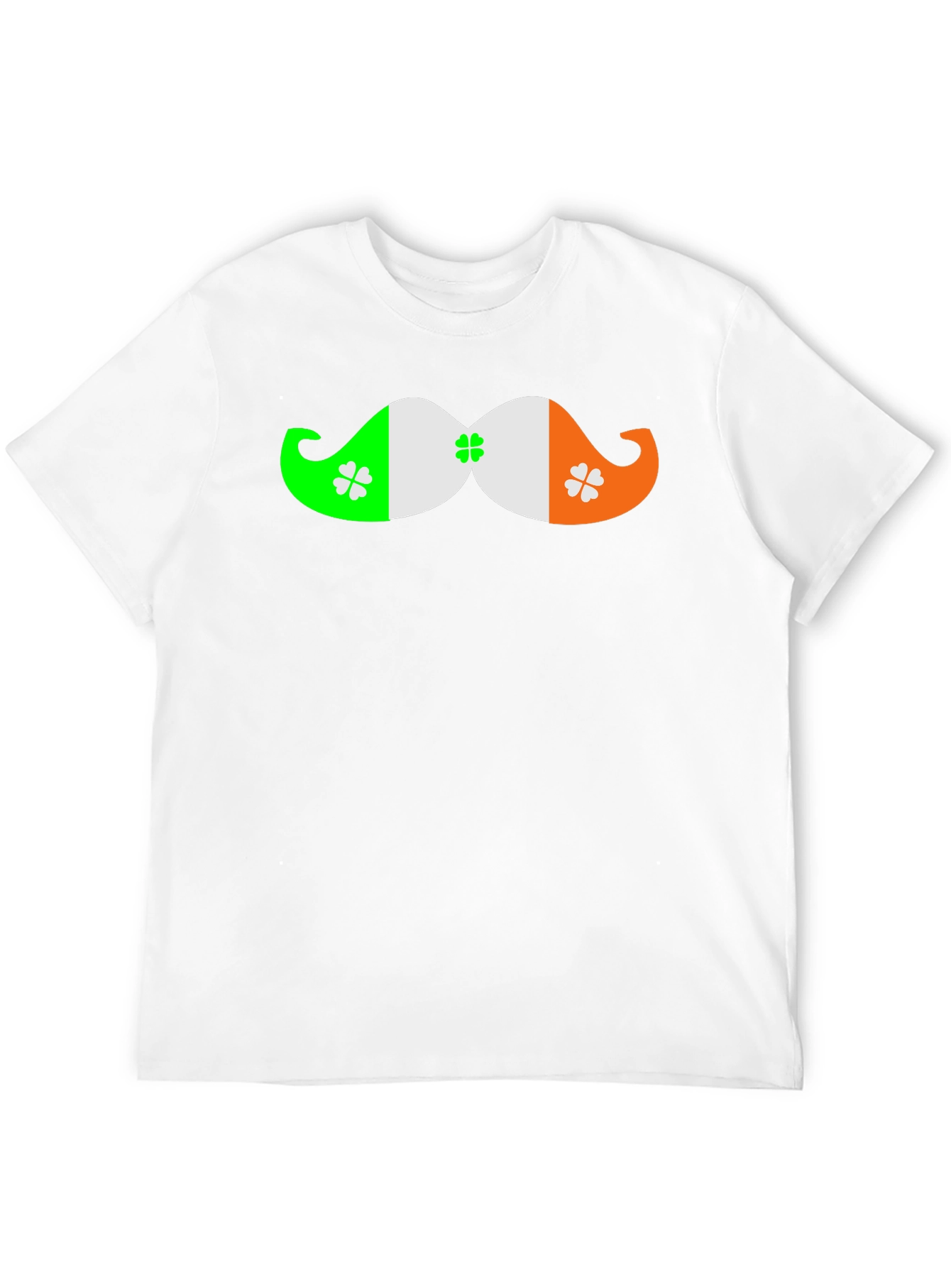 St. Patricks Day Mustache Clover Black T-Shirt