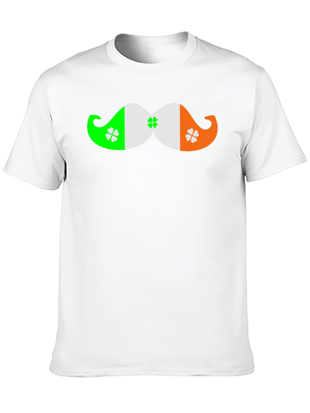 St. Patricks Day Mustache Clover Black T-Shirt