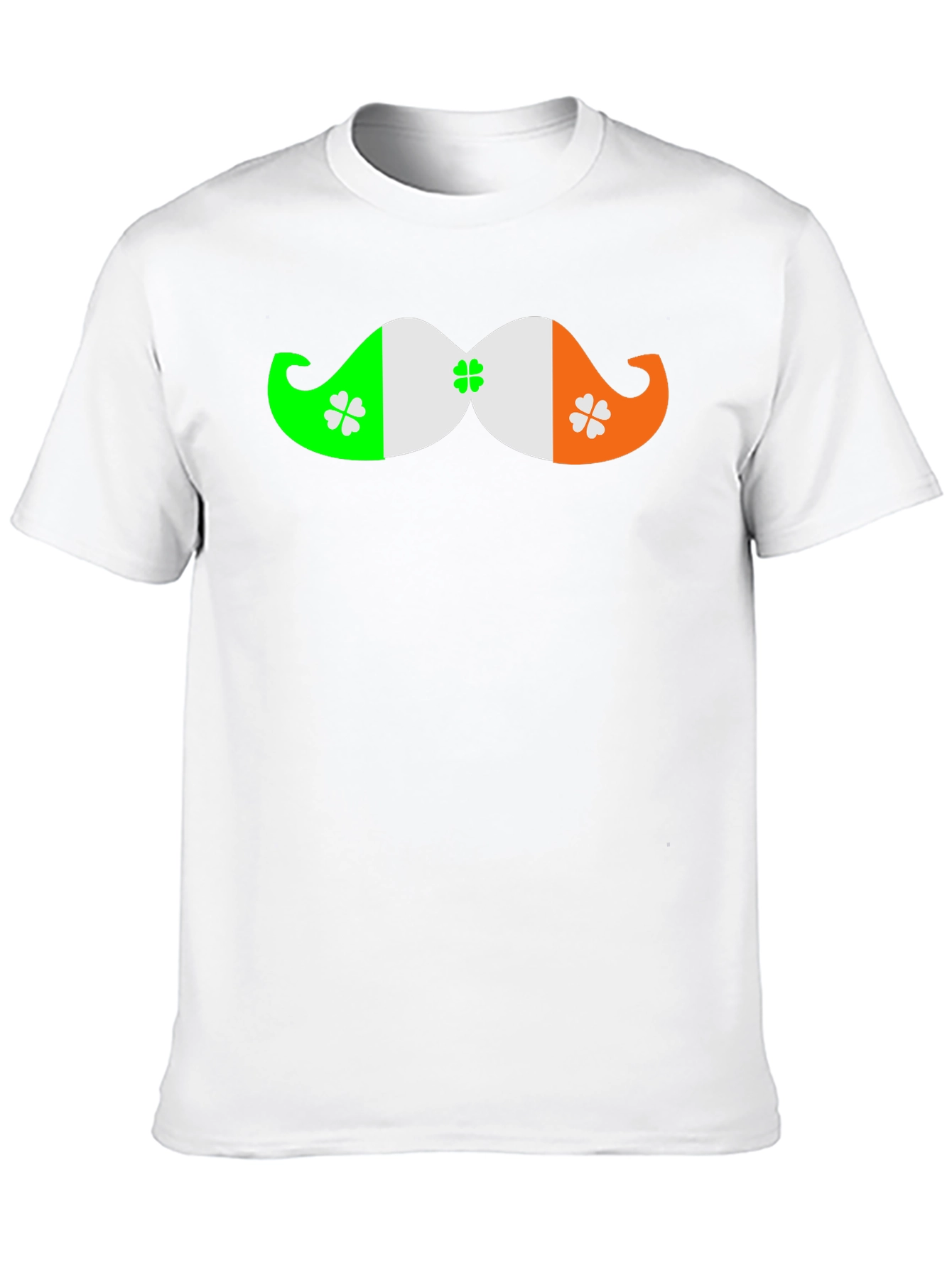 St. Patricks Day Mustache Clover Black T-Shirt