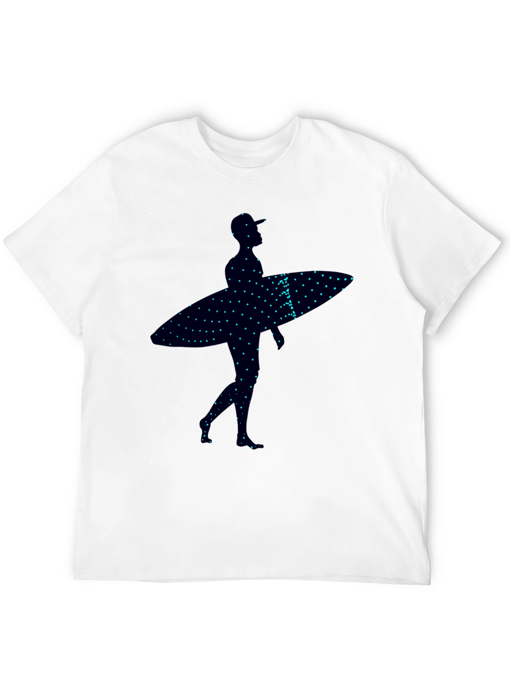 Surfer Silhouette Graphic Tee - Trendy Black T-Shirt
