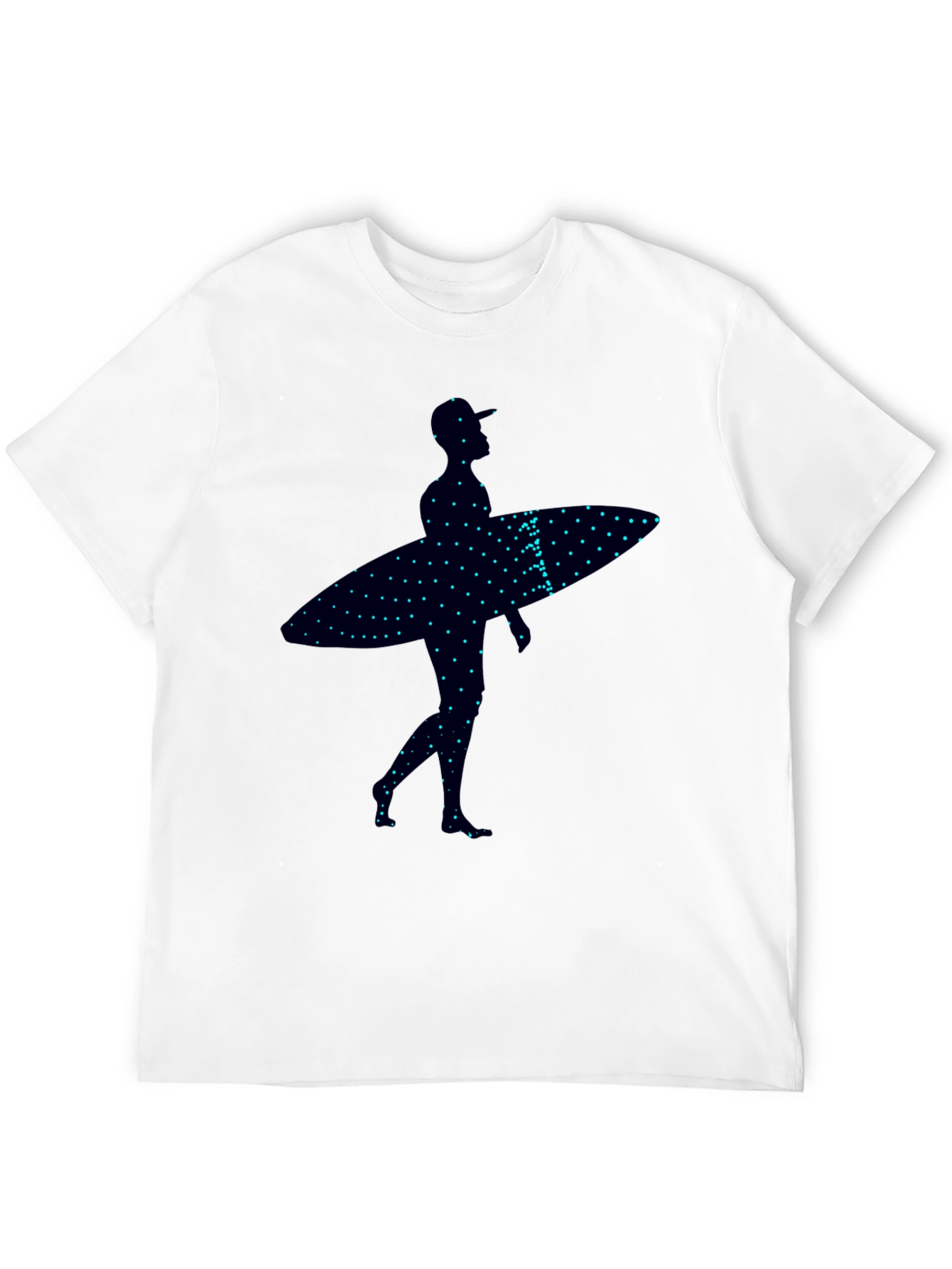 Surfer Silhouette Graphic Tee - Trendy Black T-Shirt