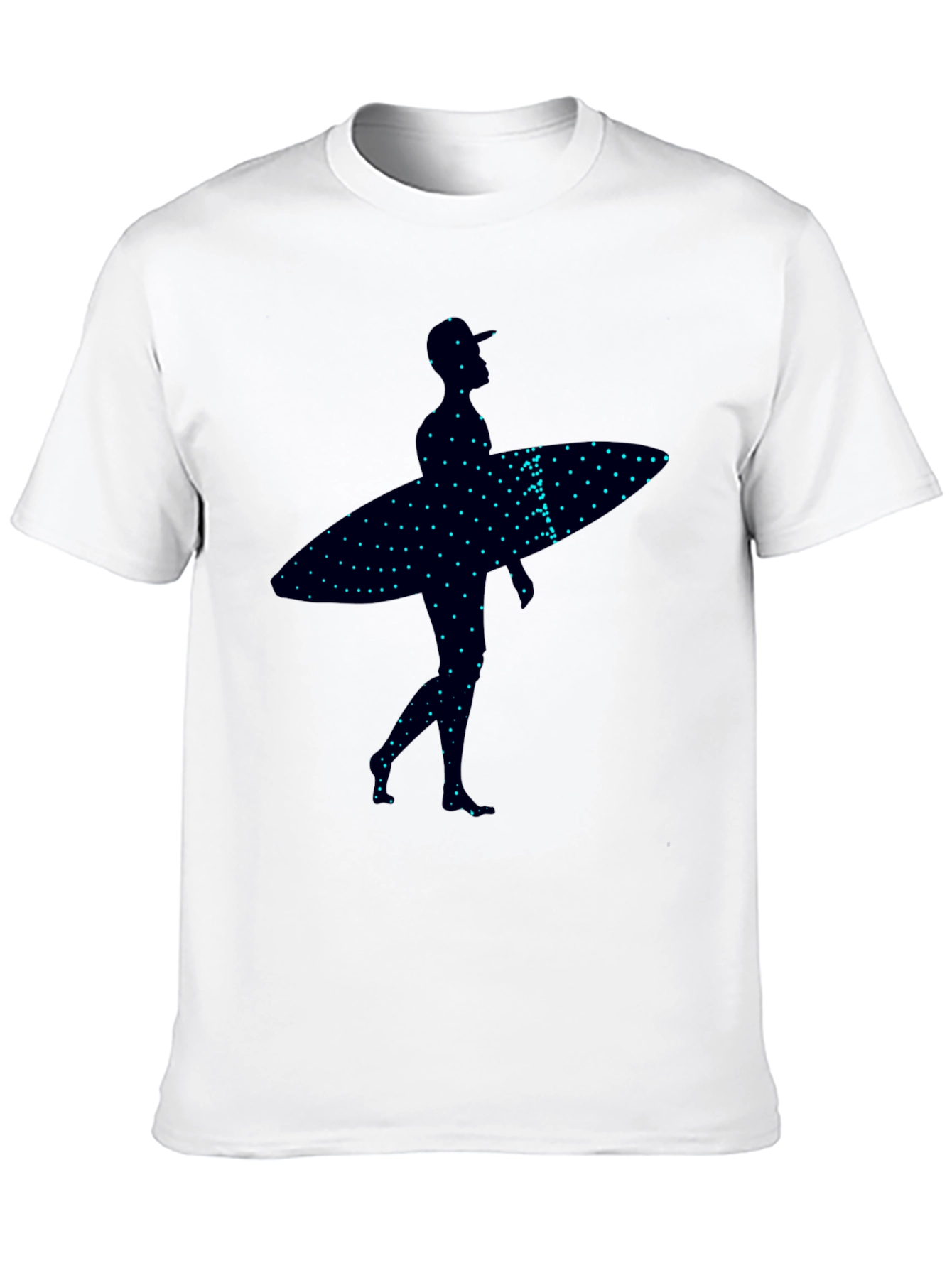 Surfer Silhouette Graphic Tee - Trendy Black T-Shirt