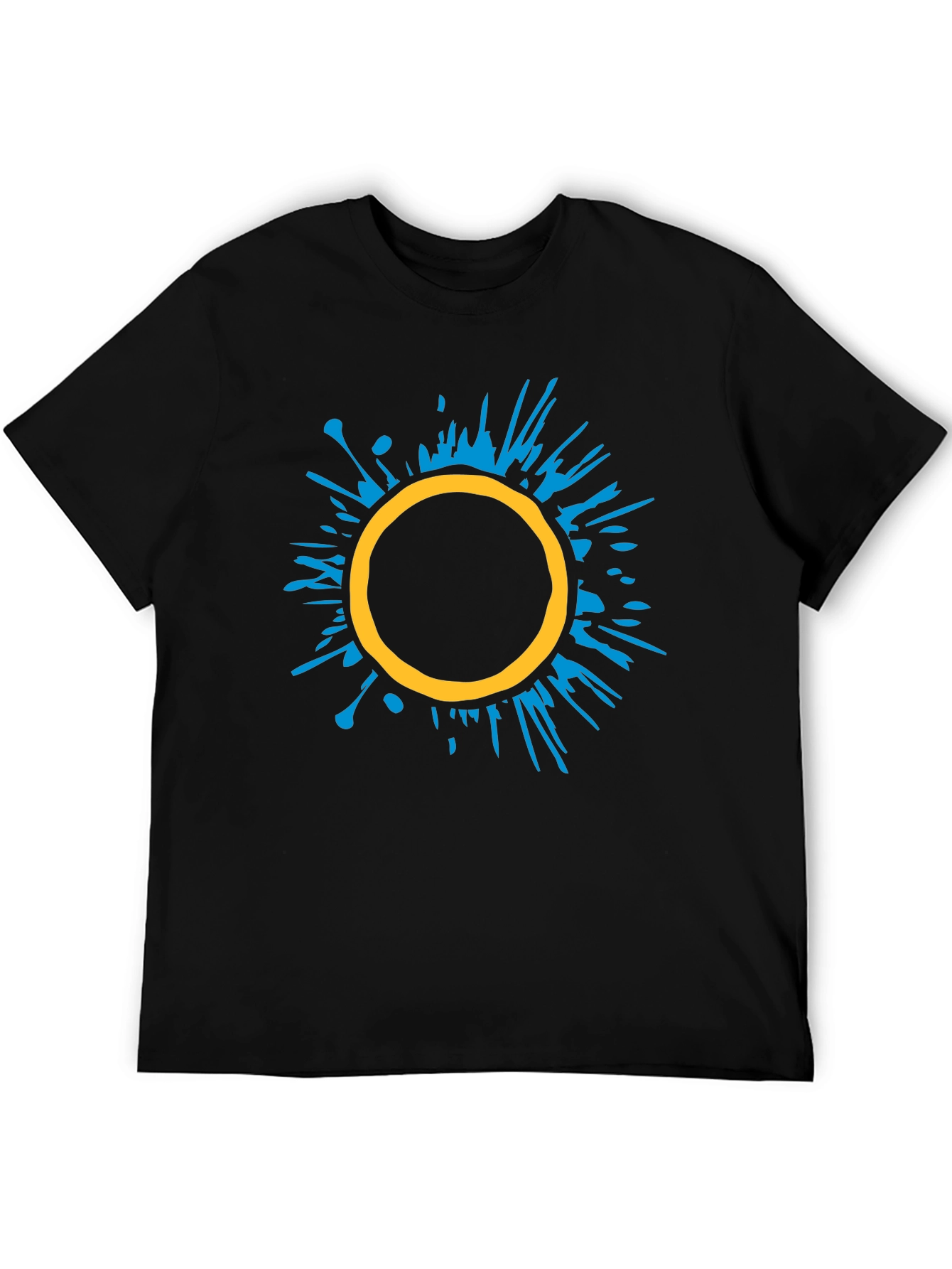 Abstract Circle Graphic Tee - Stylish Black T-Shirt