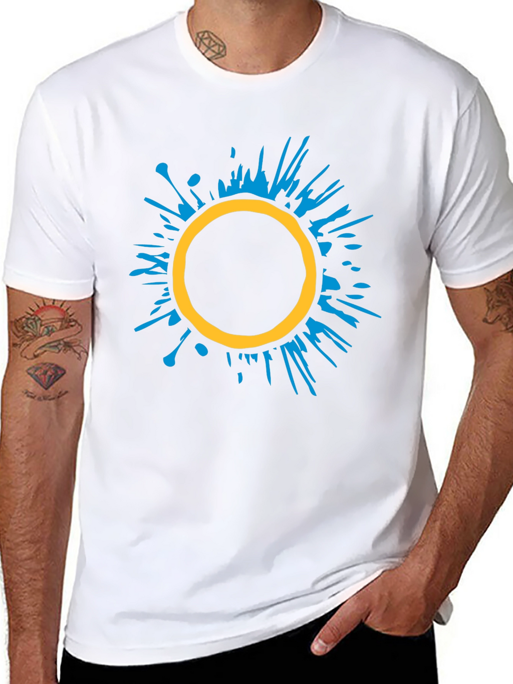 Abstract Circle Graphic Tee - Stylish Black T-Shirt
