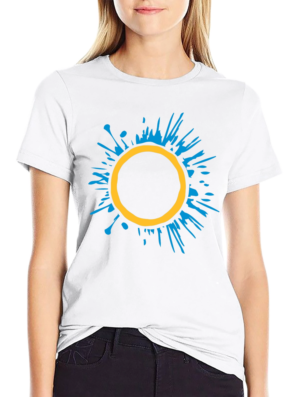 Abstract Circle Graphic Tee - Stylish Black T-Shirt