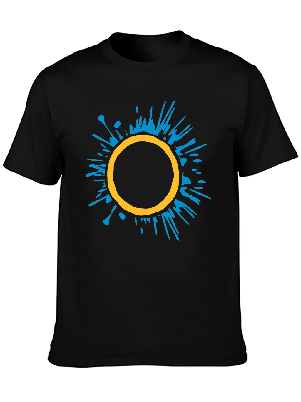 Abstract Circle Graphic Tee - Stylish Black T-Shirt