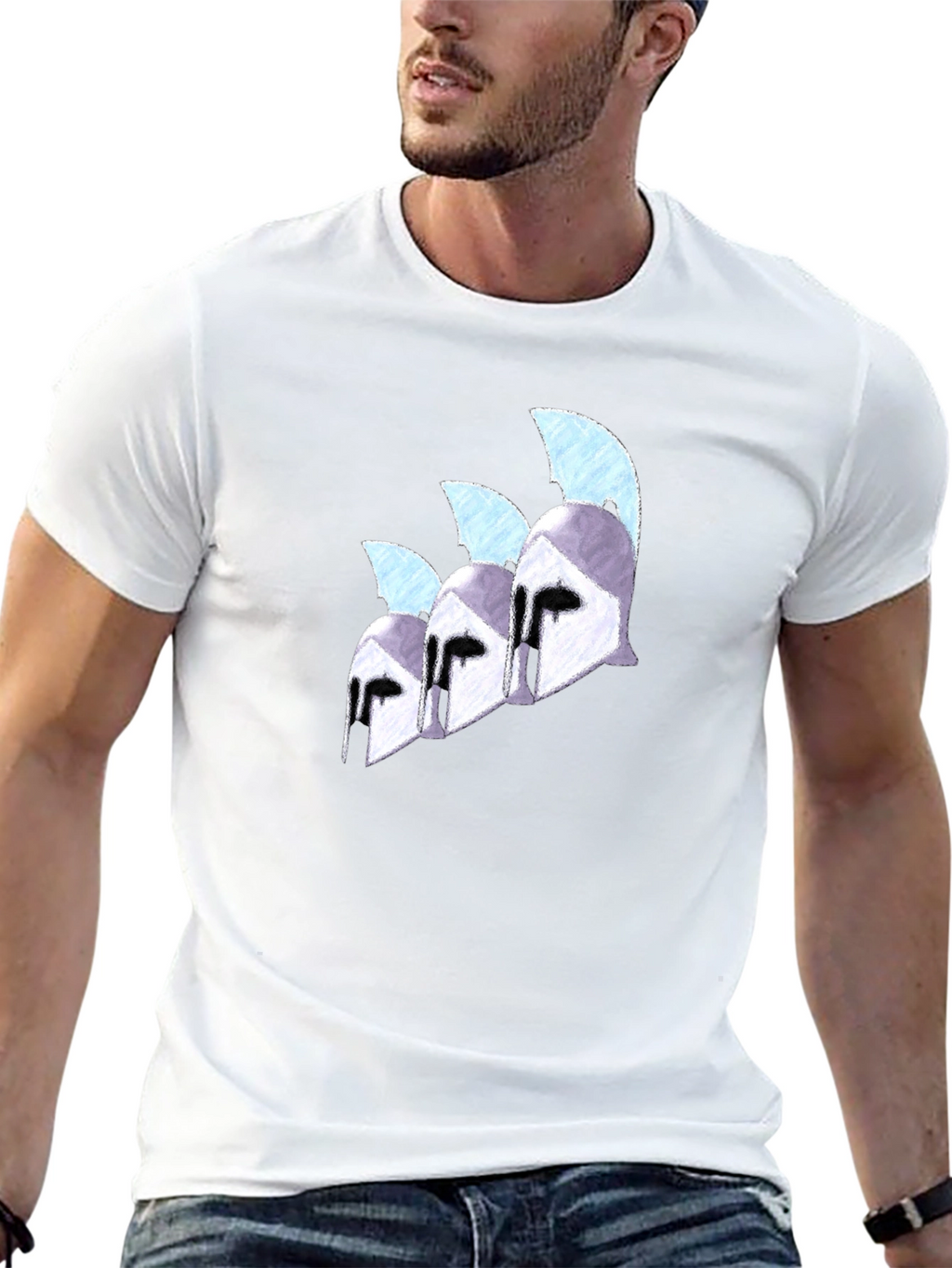 Spartan Helmet Graphic Black T-Shirt