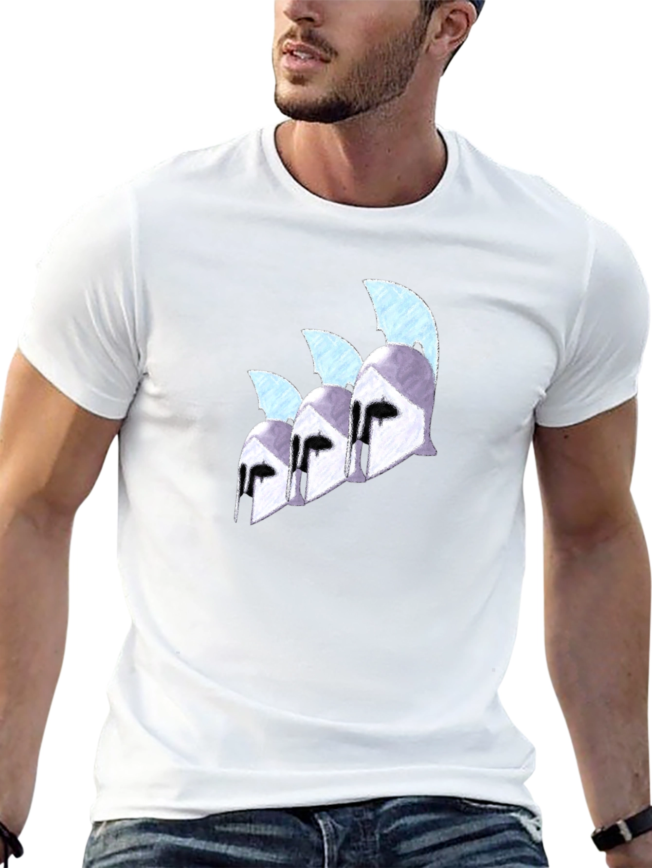 Spartan Helmet Graphic Black T-Shirt