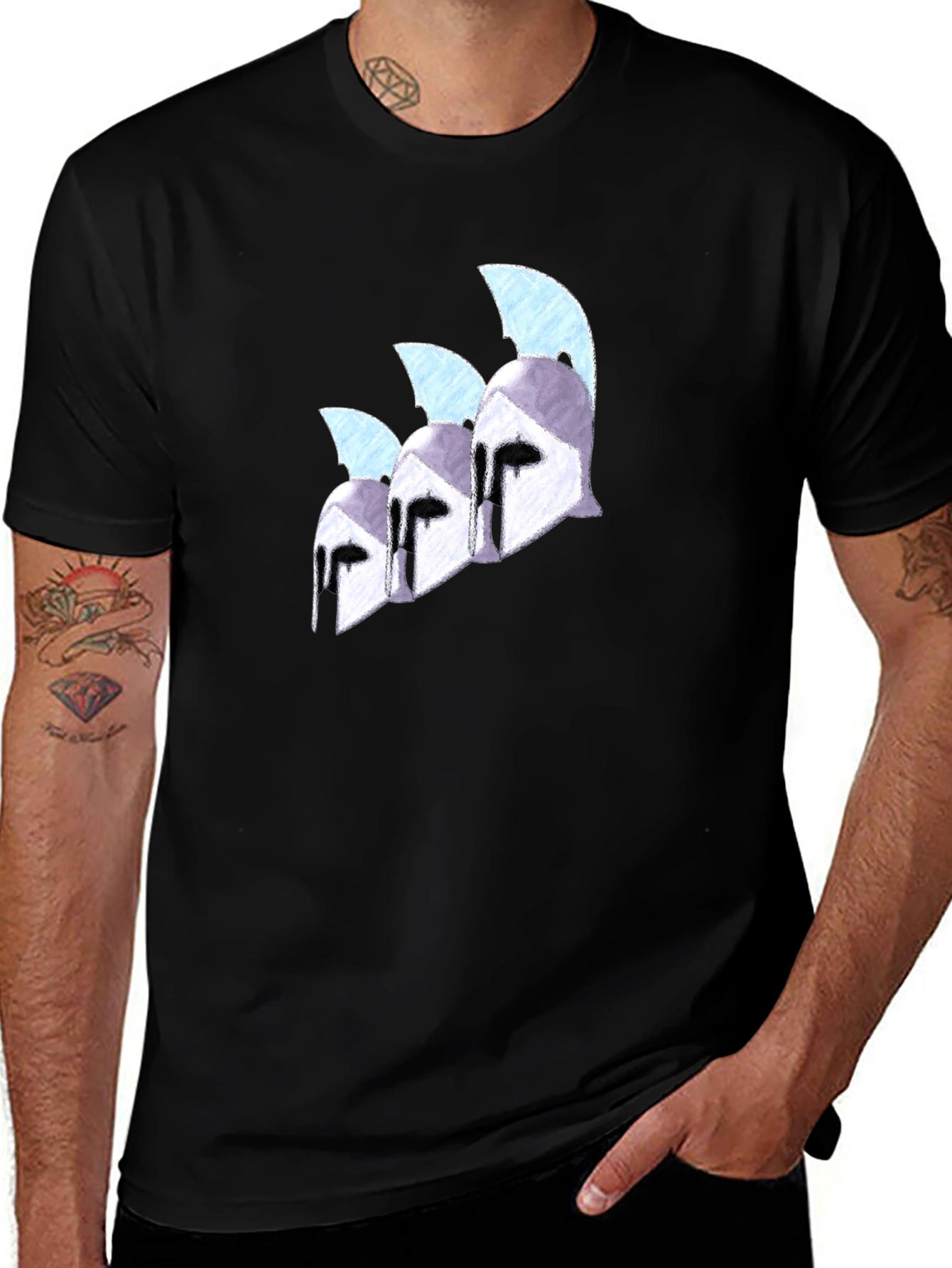 Spartan Helmet Graphic Black T-Shirt