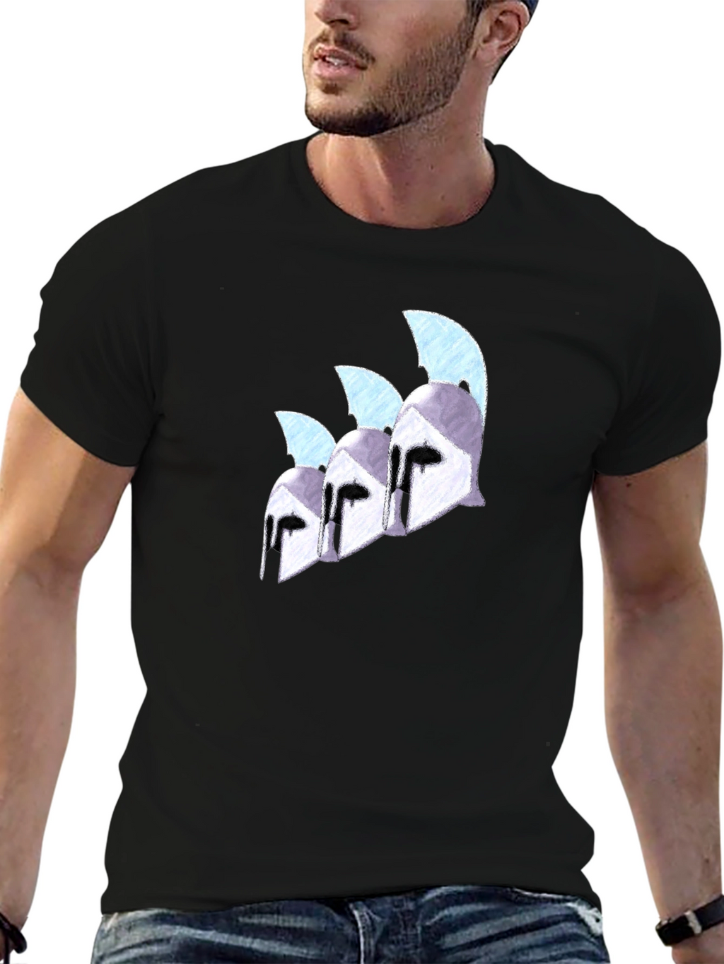 Spartan Helmet Graphic Black T-Shirt