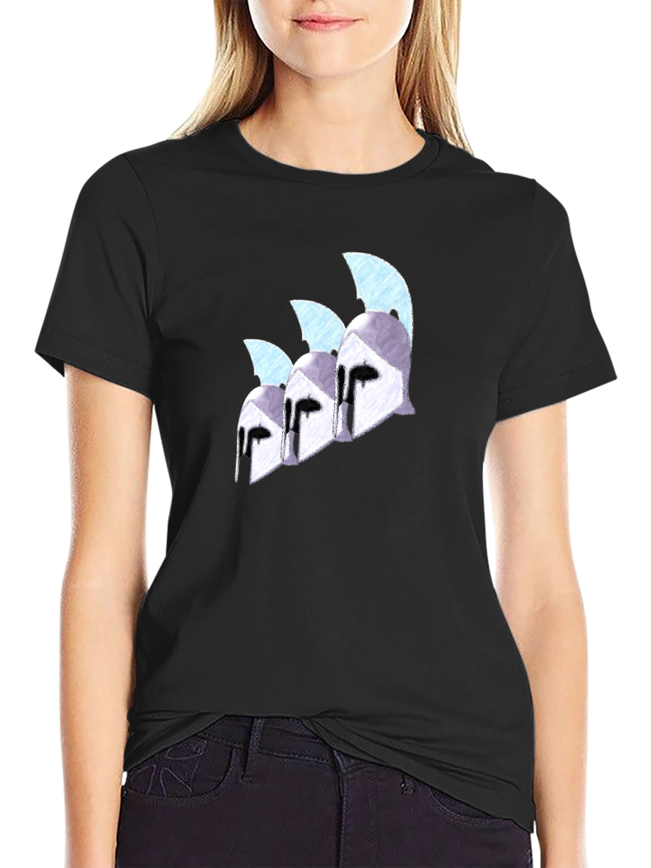 Spartan Helmet Graphic Black T-Shirt