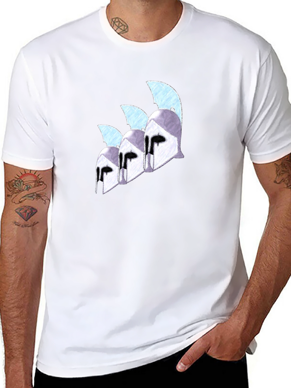 Spartan Helmet Graphic Black T-Shirt