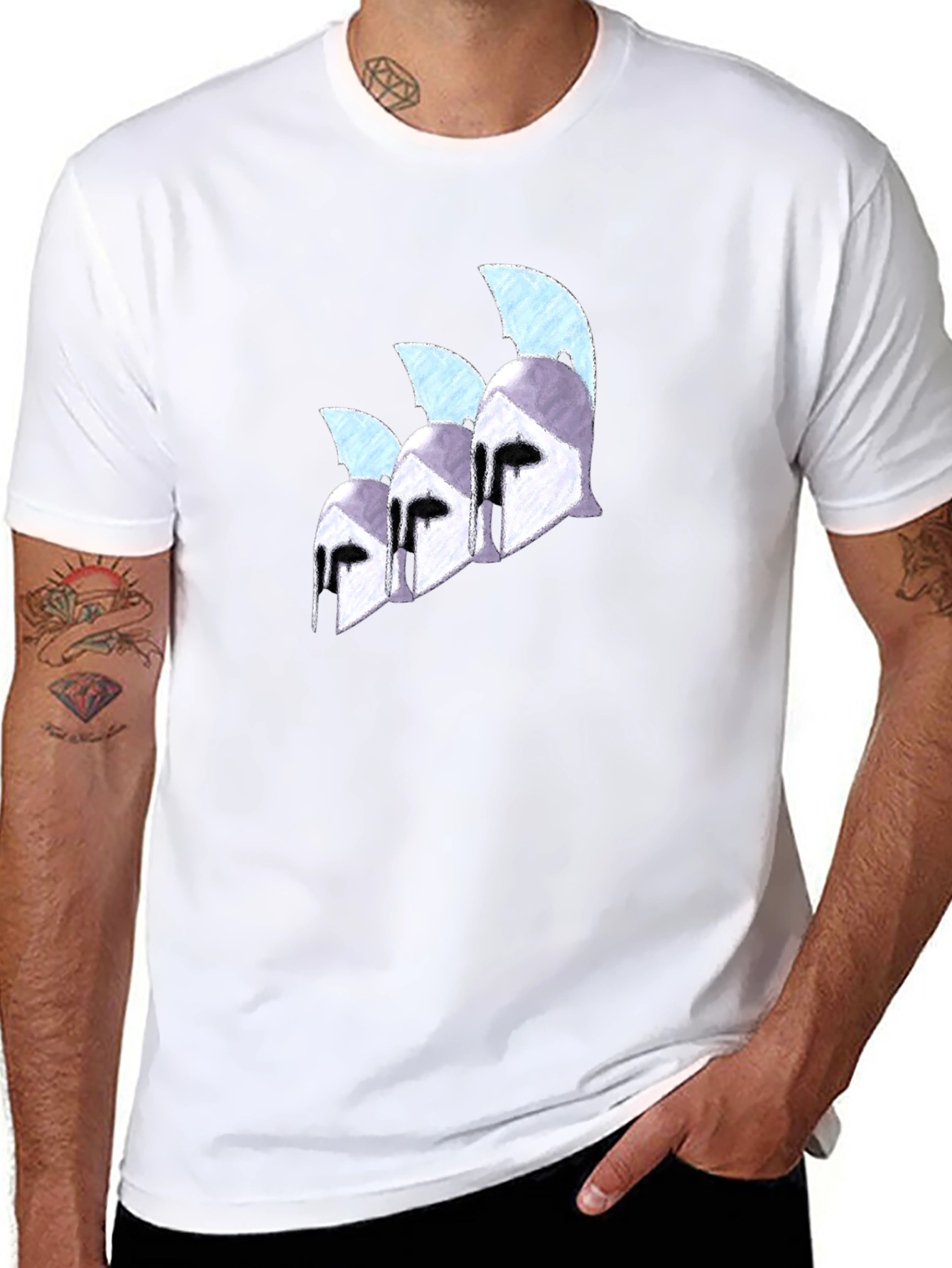 Spartan Helmet Graphic Black T-Shirt