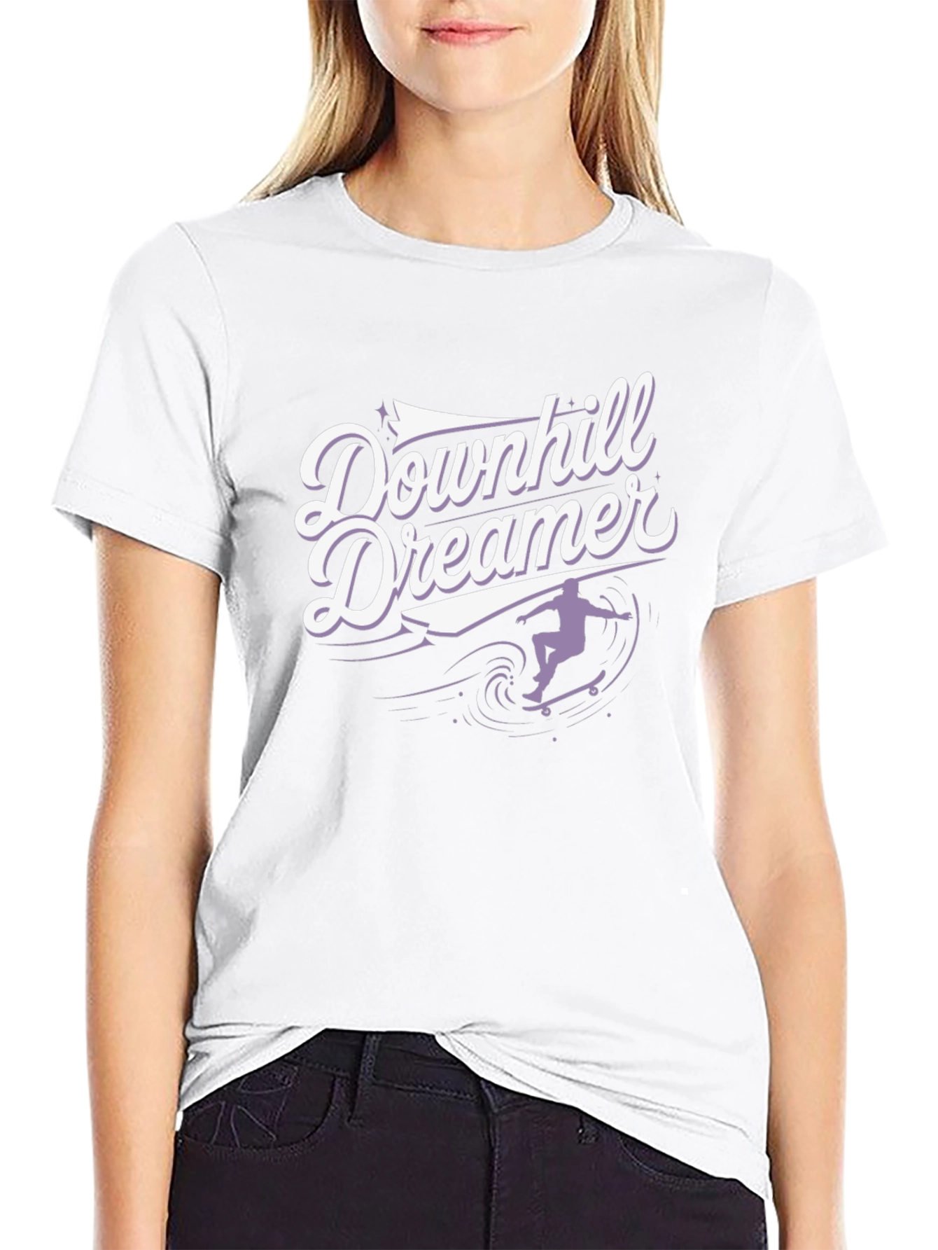 Downhill Dreamer Graphic T-Shirt - Skateboard Design