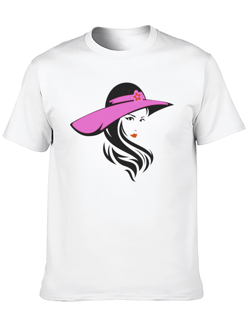 Lady in Hat Graphic T-Shirt - Stylish Casual Tee