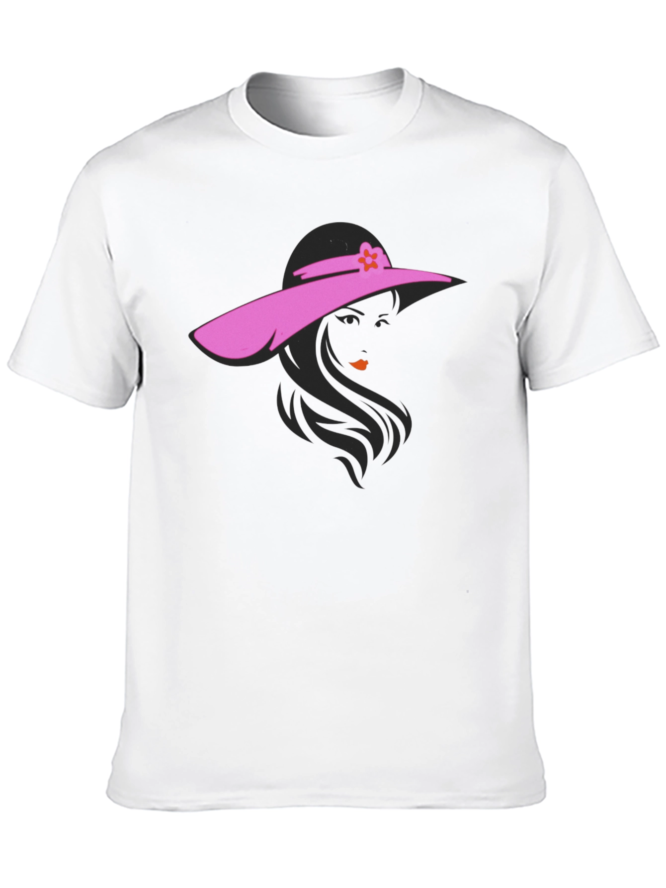 Lady in Hat Graphic T-Shirt - Stylish Casual Tee