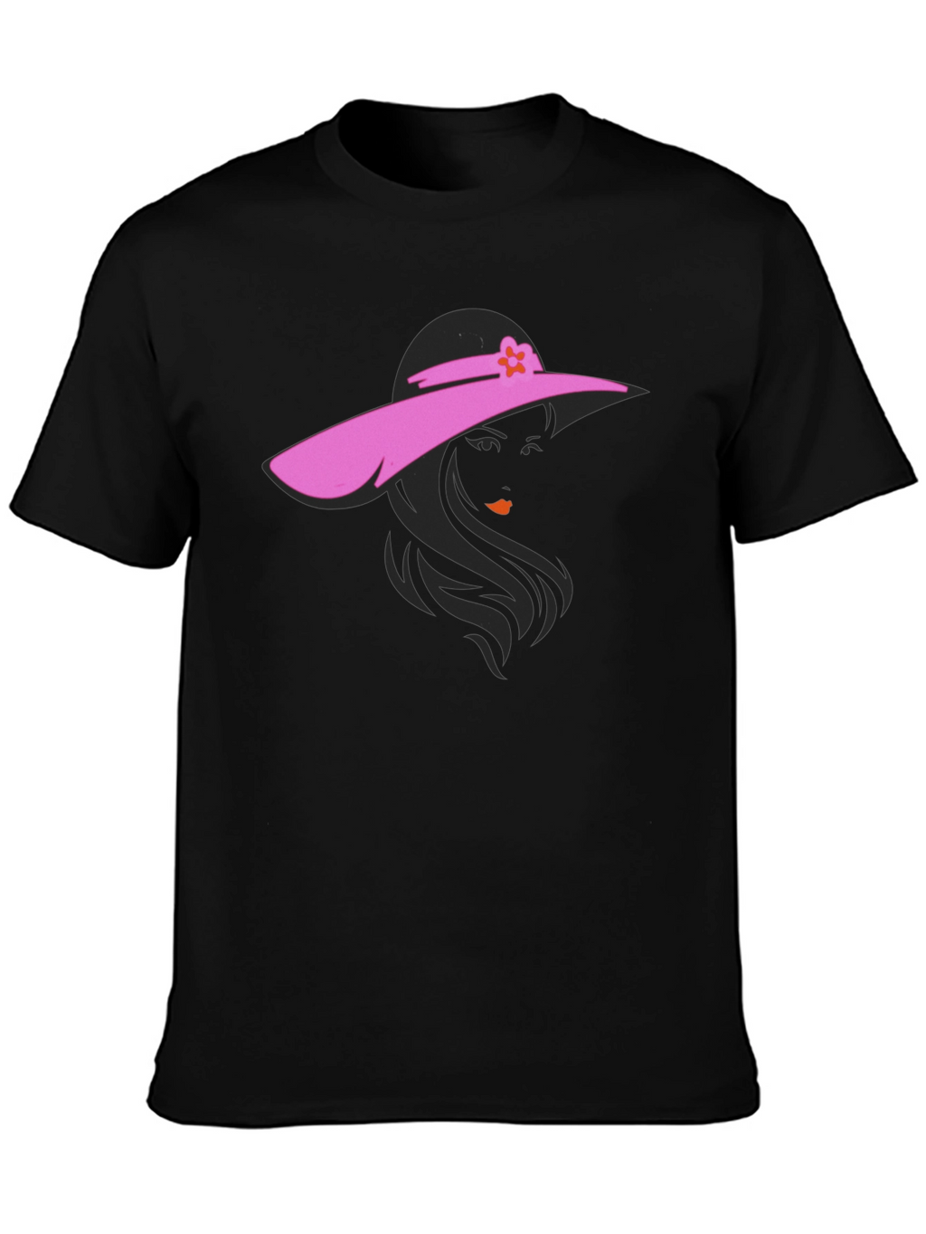 Lady in Hat Graphic T-Shirt - Stylish Casual Tee