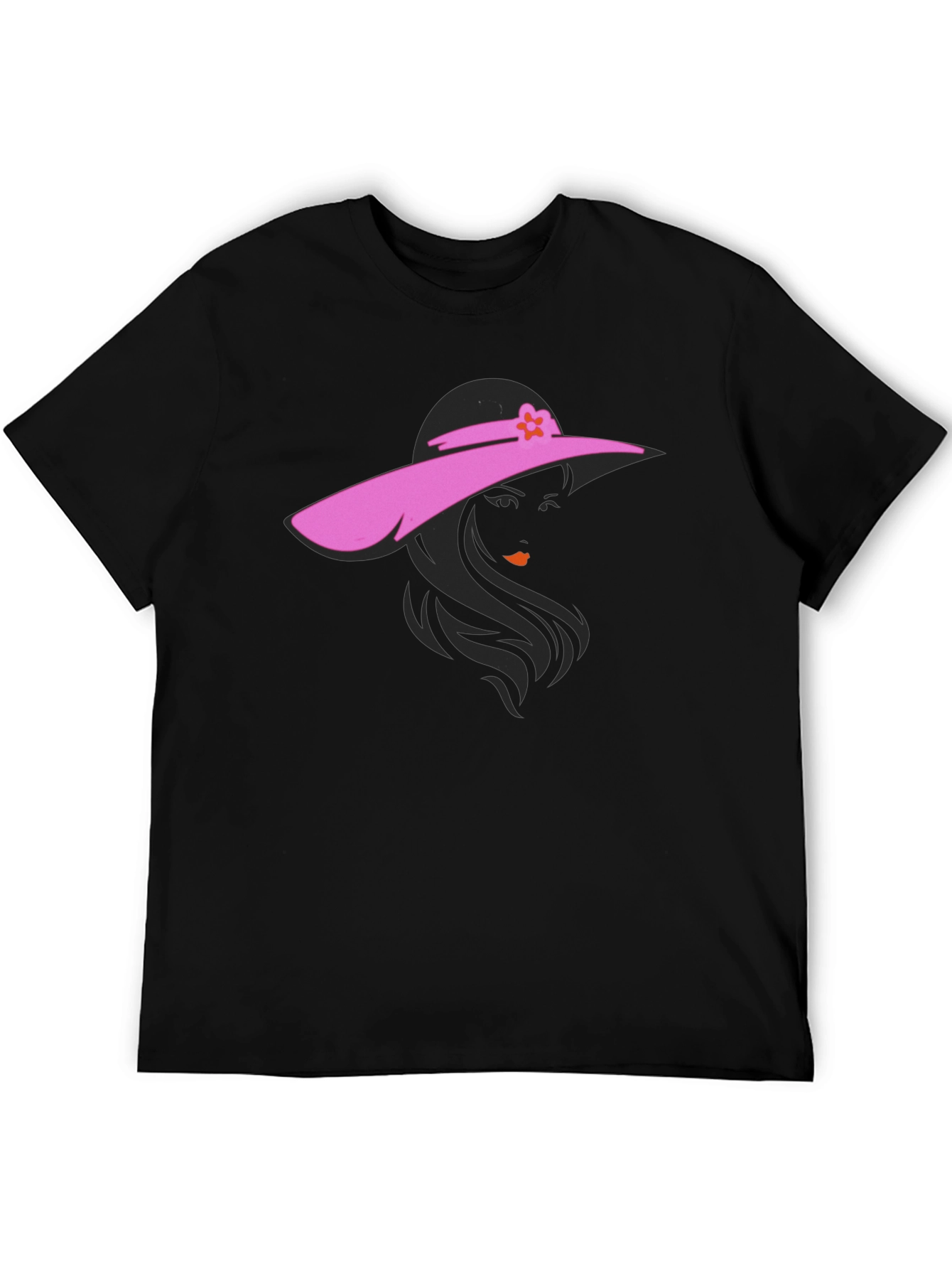 Lady in Hat Graphic T-Shirt - Stylish Casual Tee