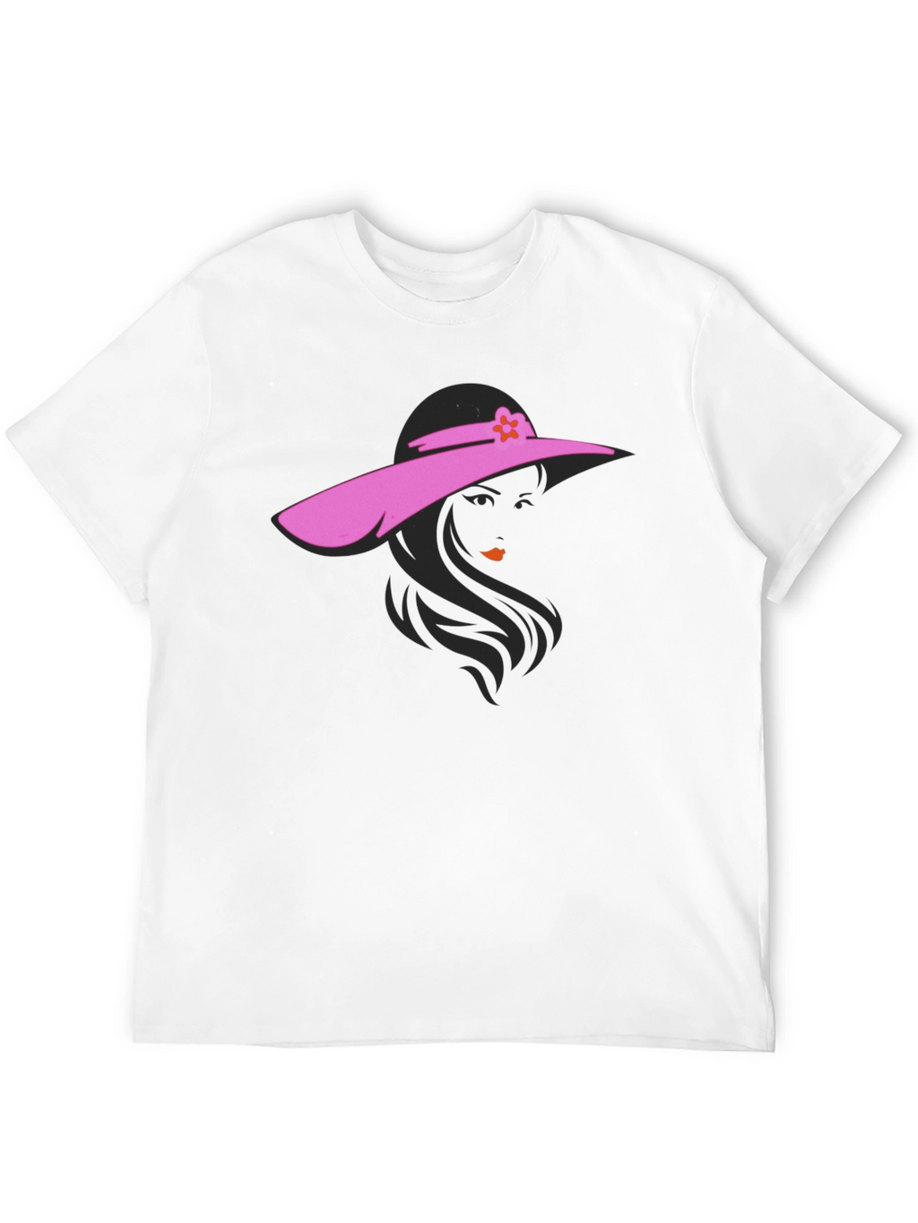 Lady in Hat Graphic T-Shirt - Stylish Casual Tee