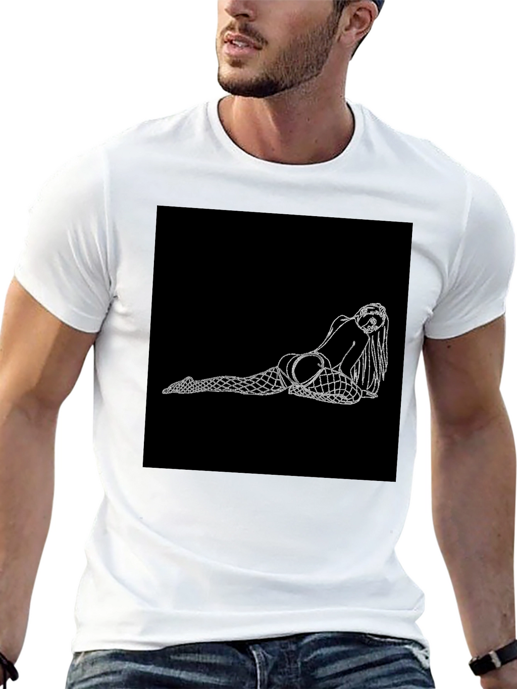 Black T-Shirt with Graphic Print