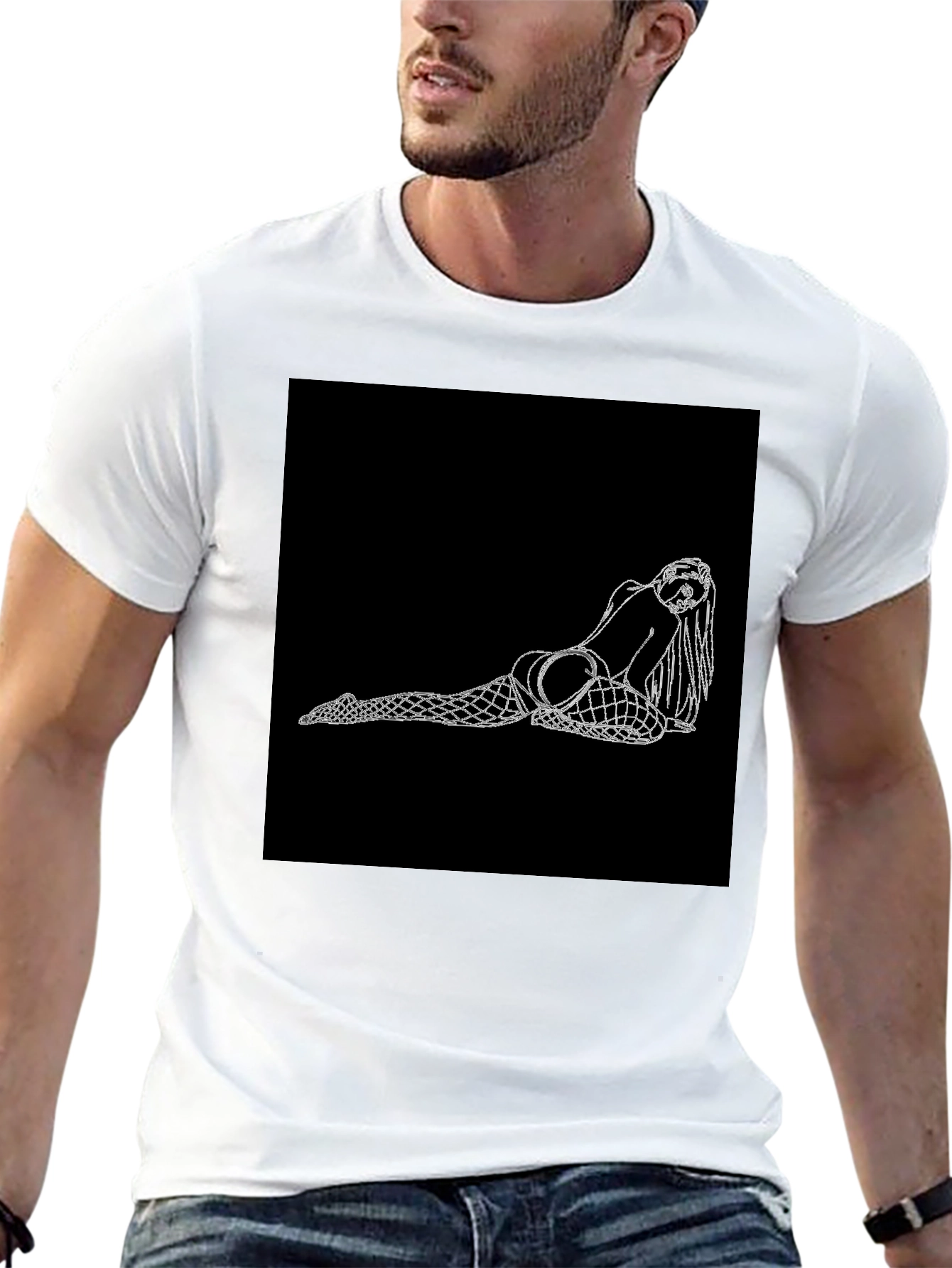 Black T-Shirt with Graphic Print