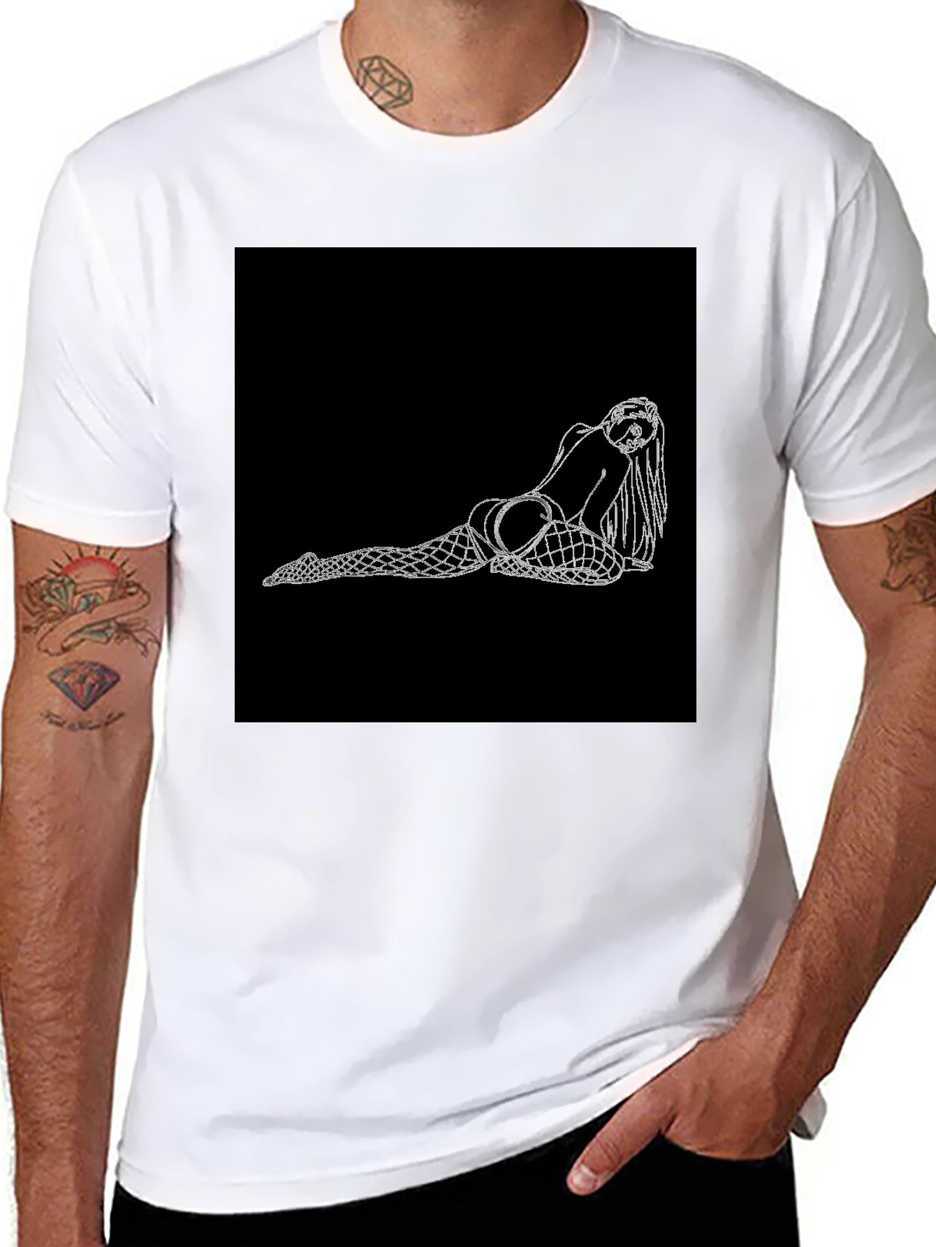 Black T-Shirt with Graphic Print