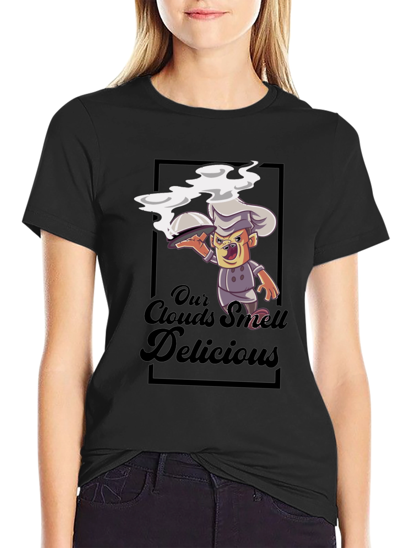 Our Clouds Smell Delicious Black T-Shirt