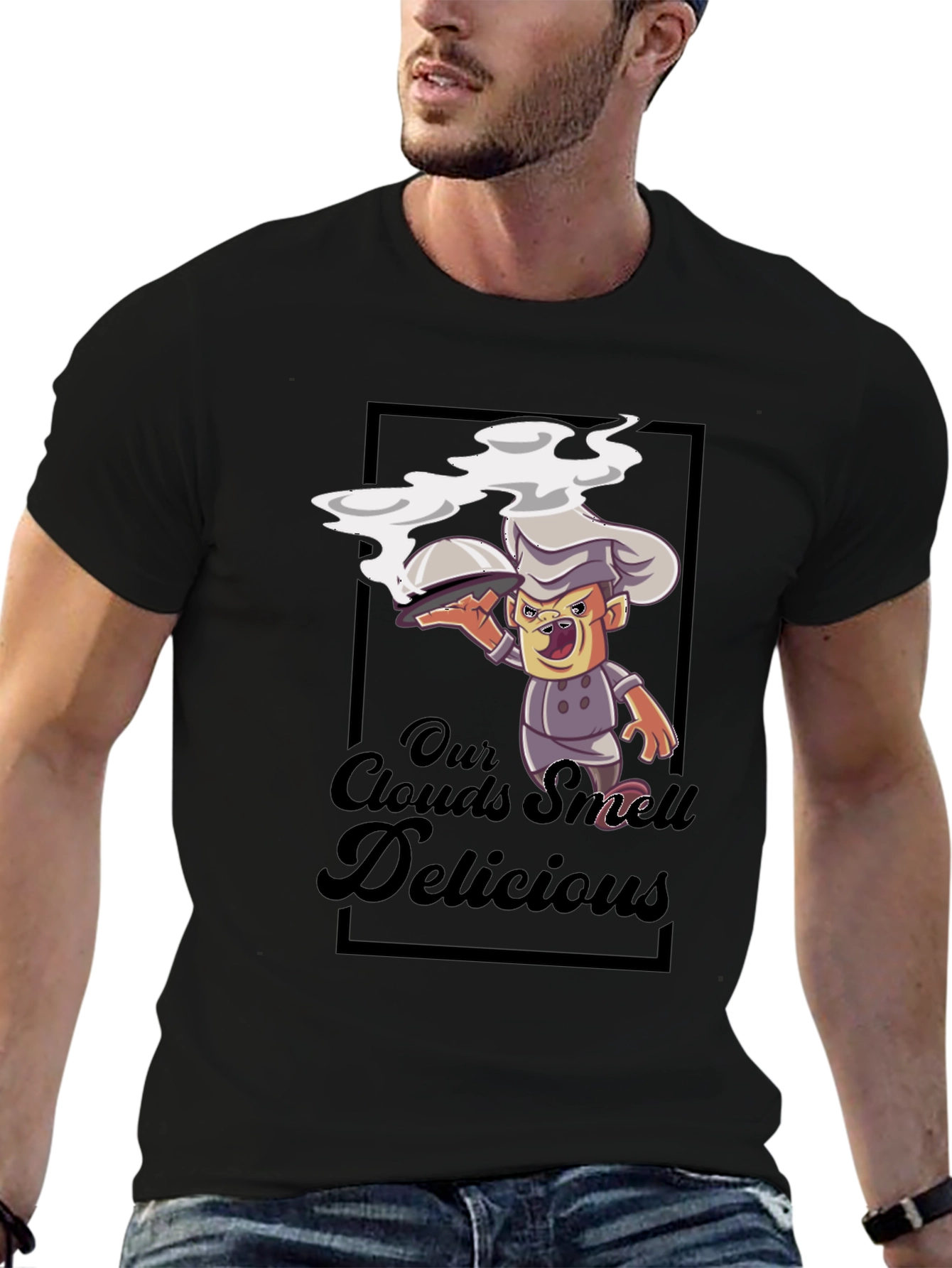 Our Clouds Smell Delicious Black T-Shirt