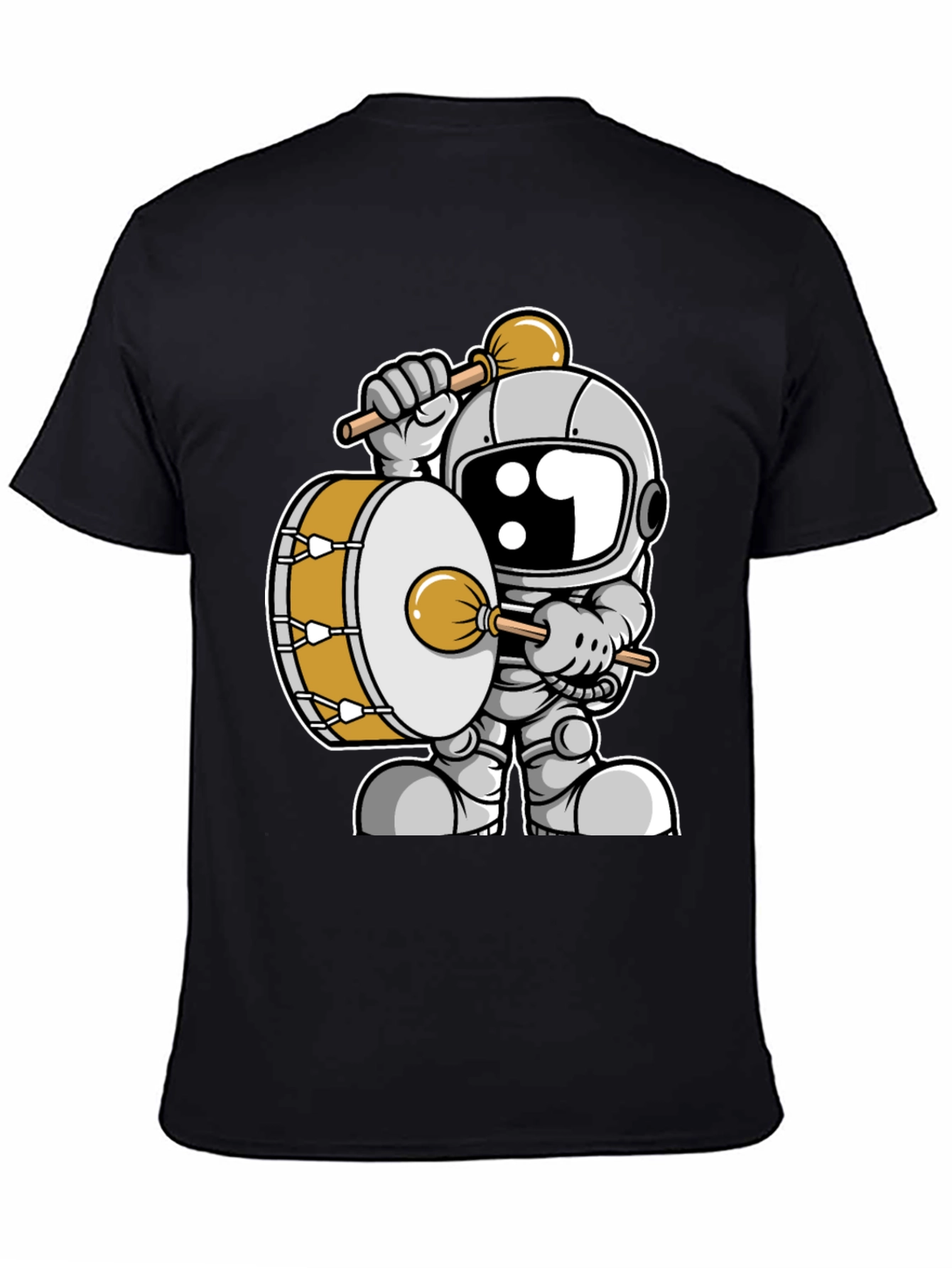Astronaut Drummer Graphic Tee - Space Music T-Shirt