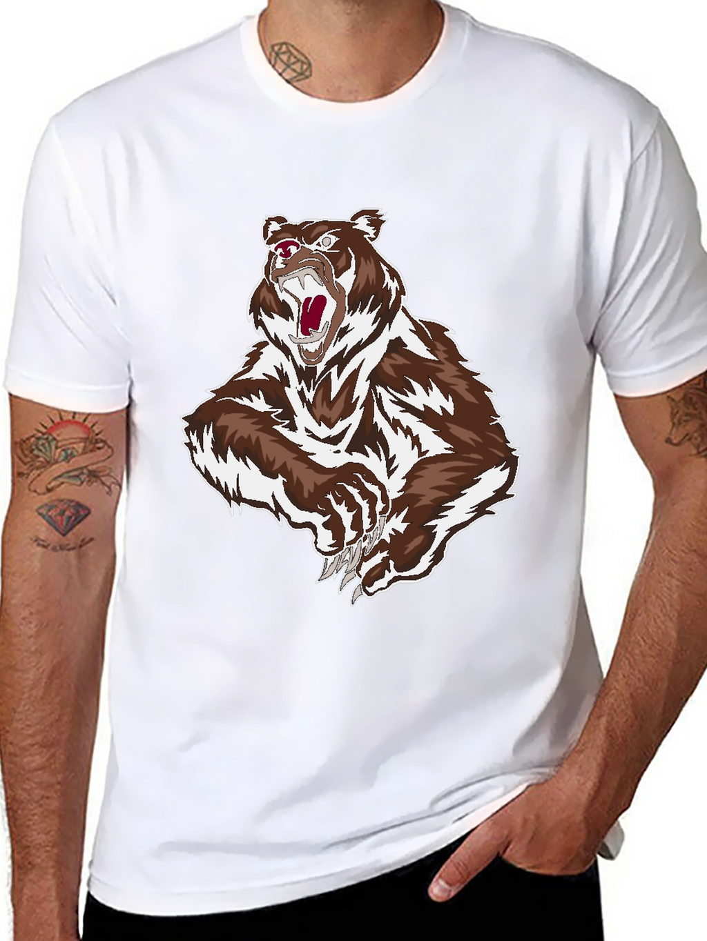 Bear Graphic Black T-Shirt