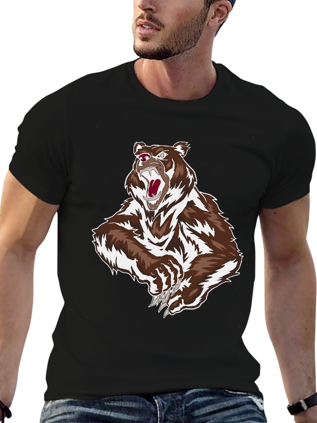 Bear Graphic Black T-Shirt