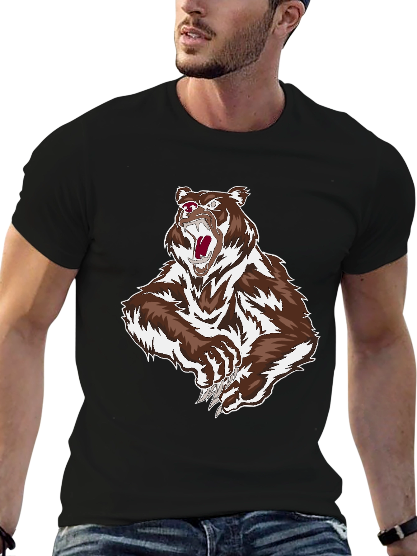 Bear Graphic Black T-Shirt